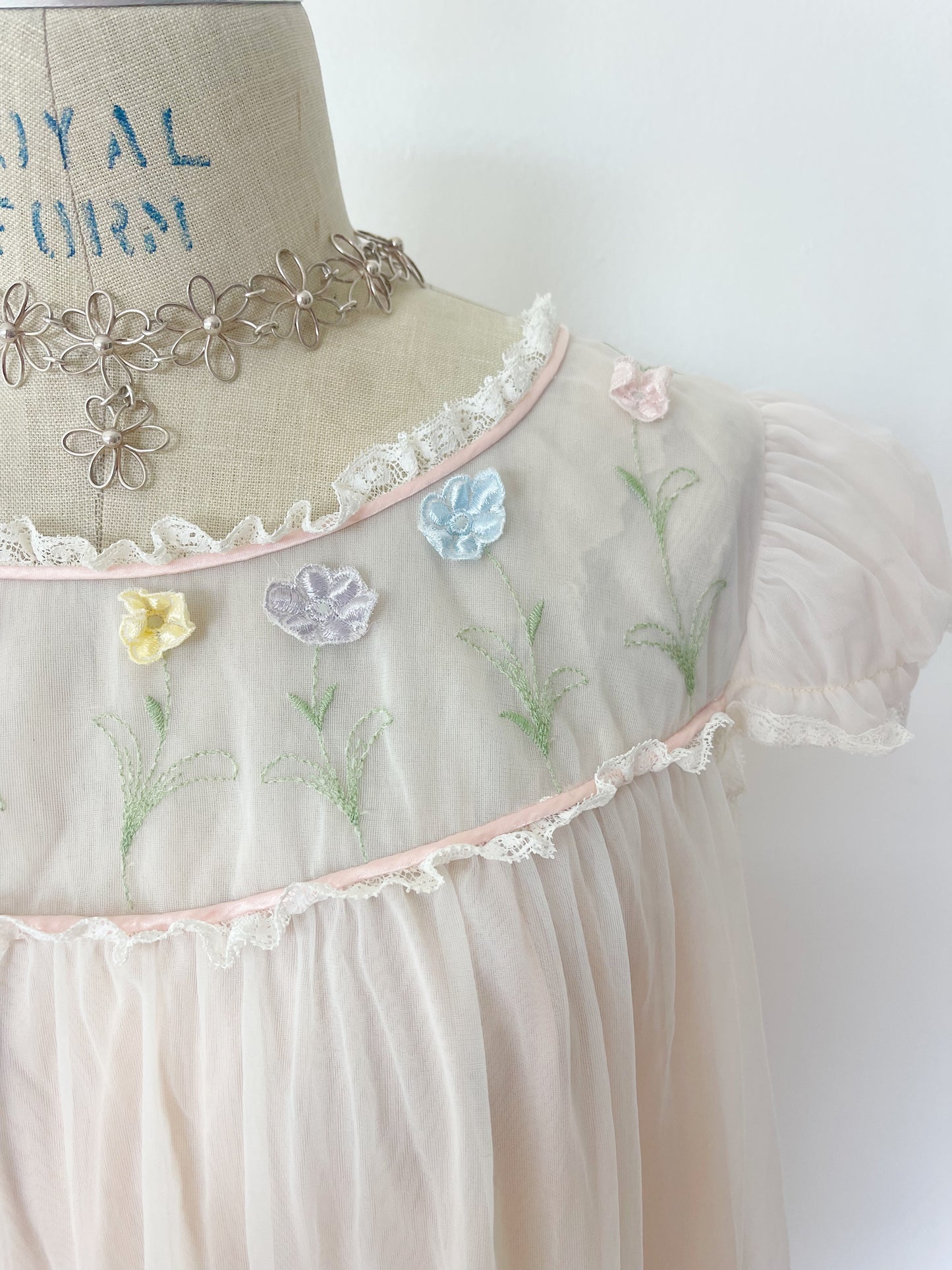 1990s Sheer Baby Pink Babydoll