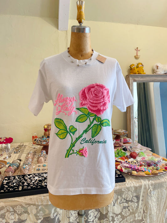 Vintage California Rose Tee White
