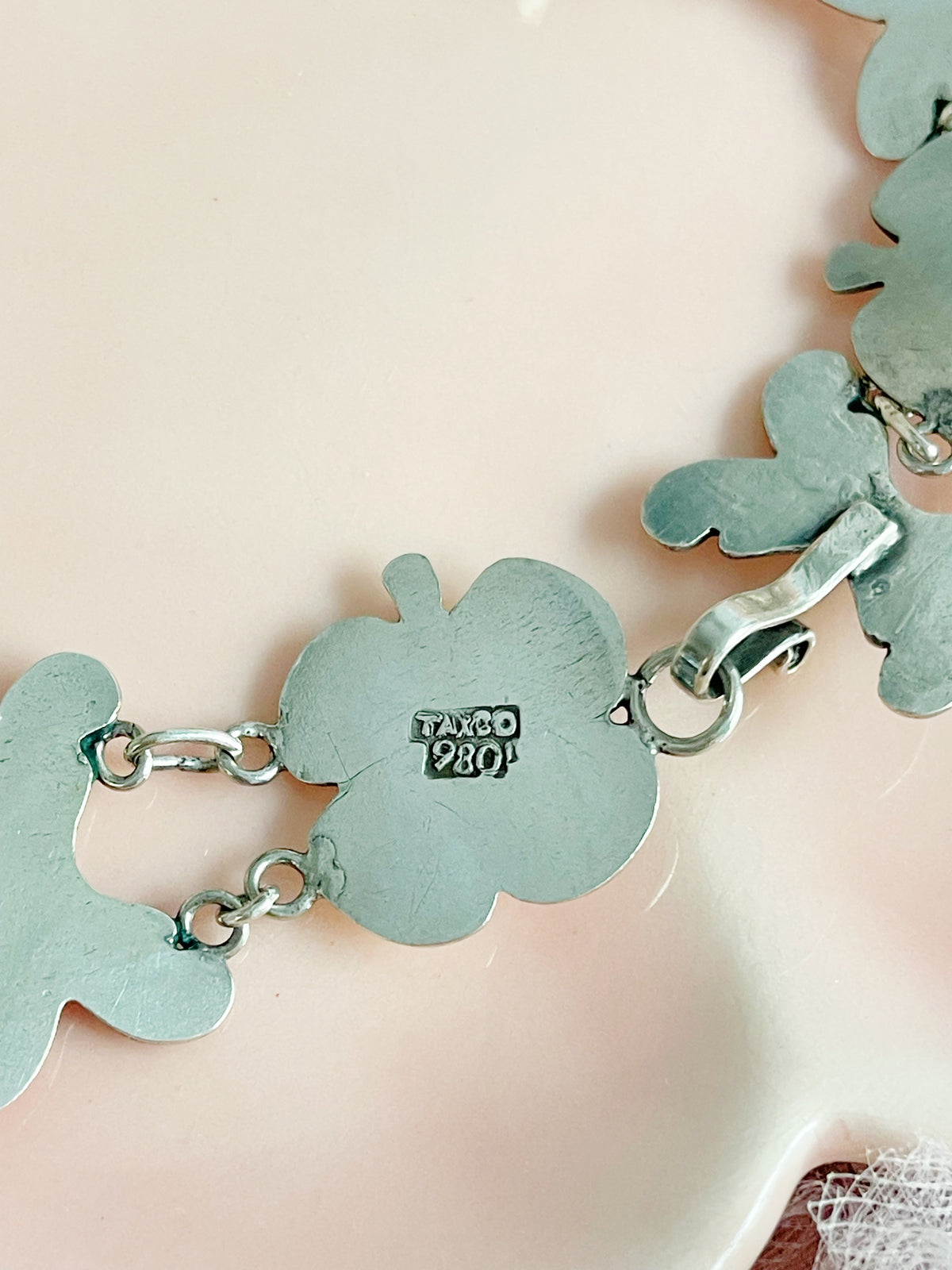 Vintage 1950s Flowers Silver 980 Necklace
