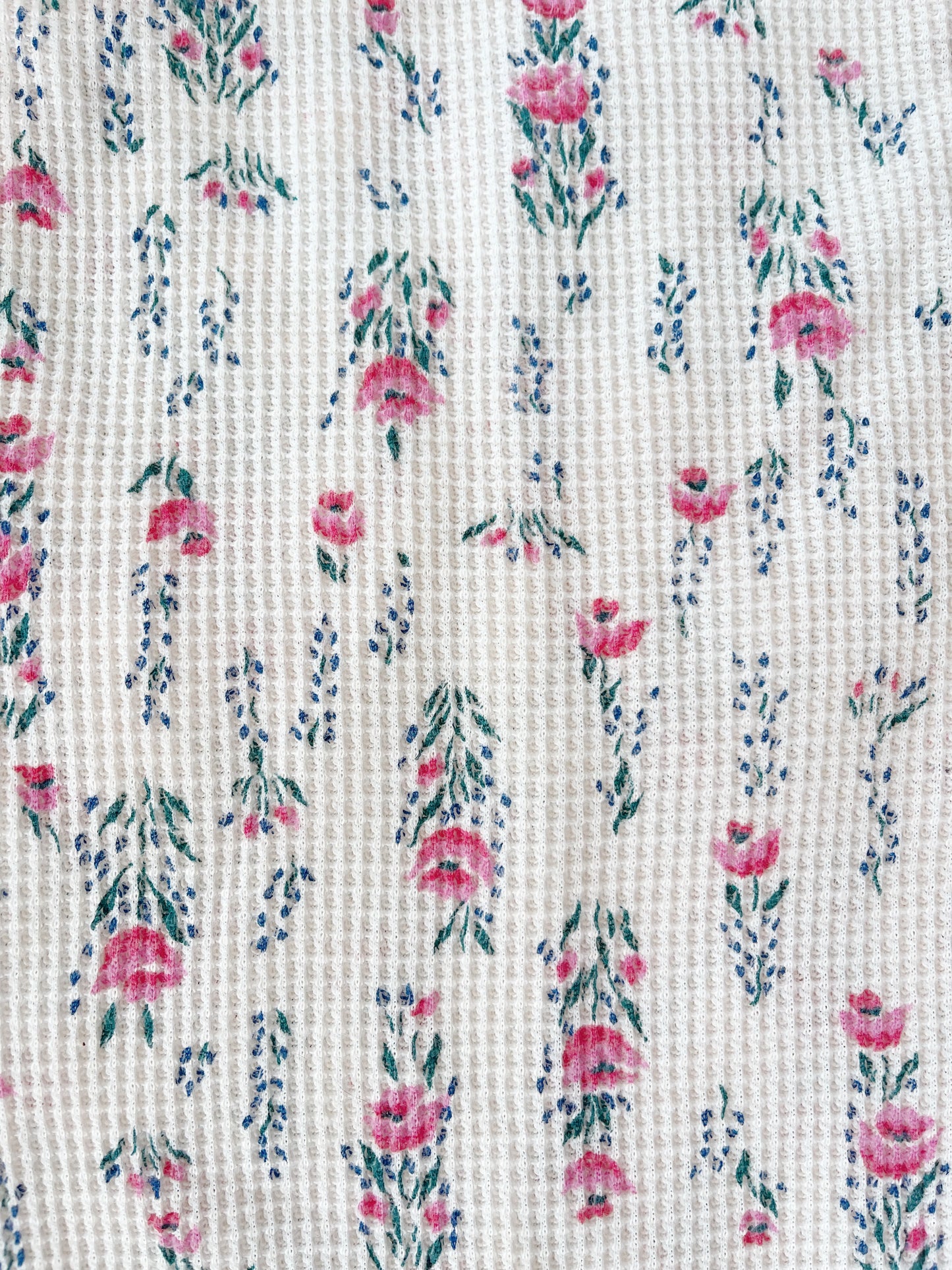 Flowered Waffle Thermal Tops