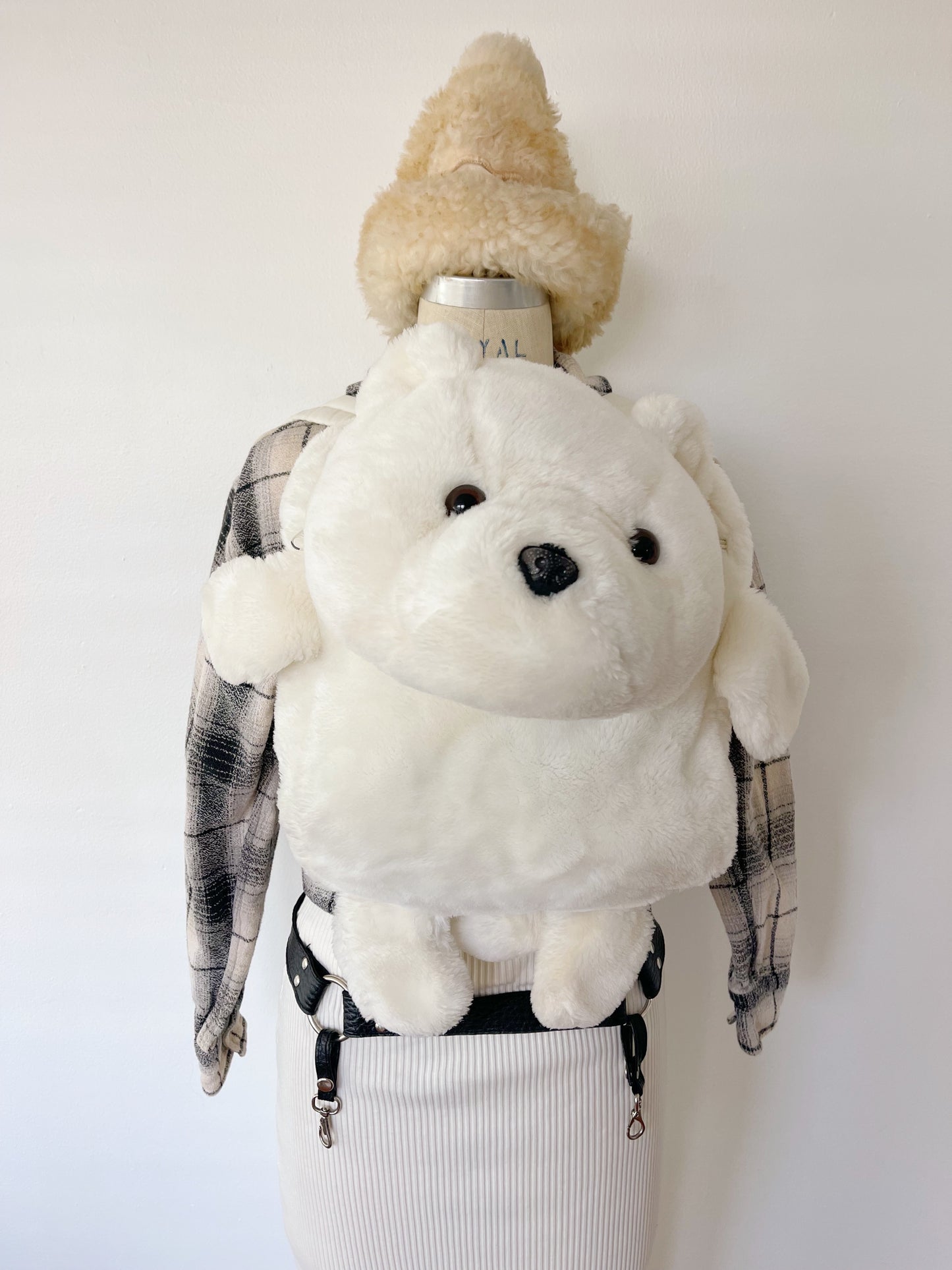 1986s DAYTON White Bear Plush Backpack