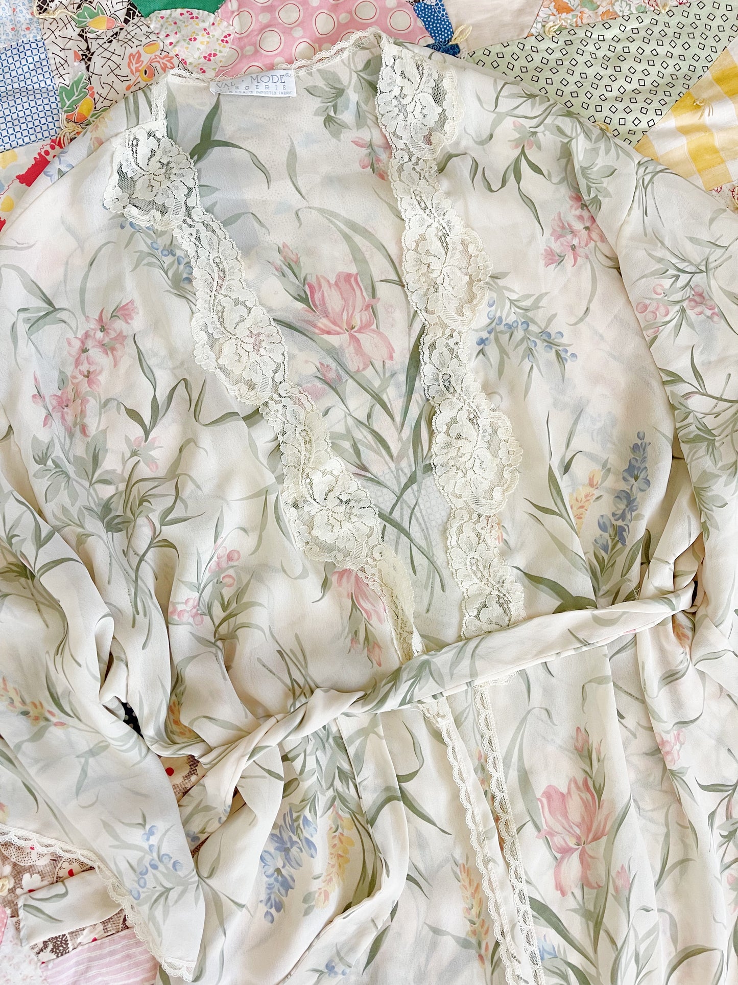 1990s Sheer Floral Robe