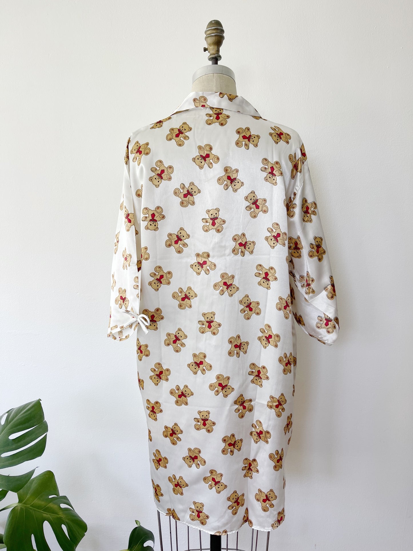 Dead Stock Bear Printed Silk Long Shirt