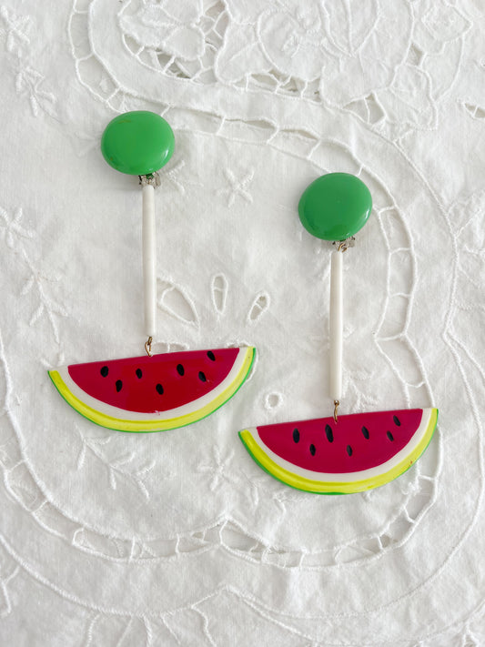 1980’s Huge Watermelon Earrings.