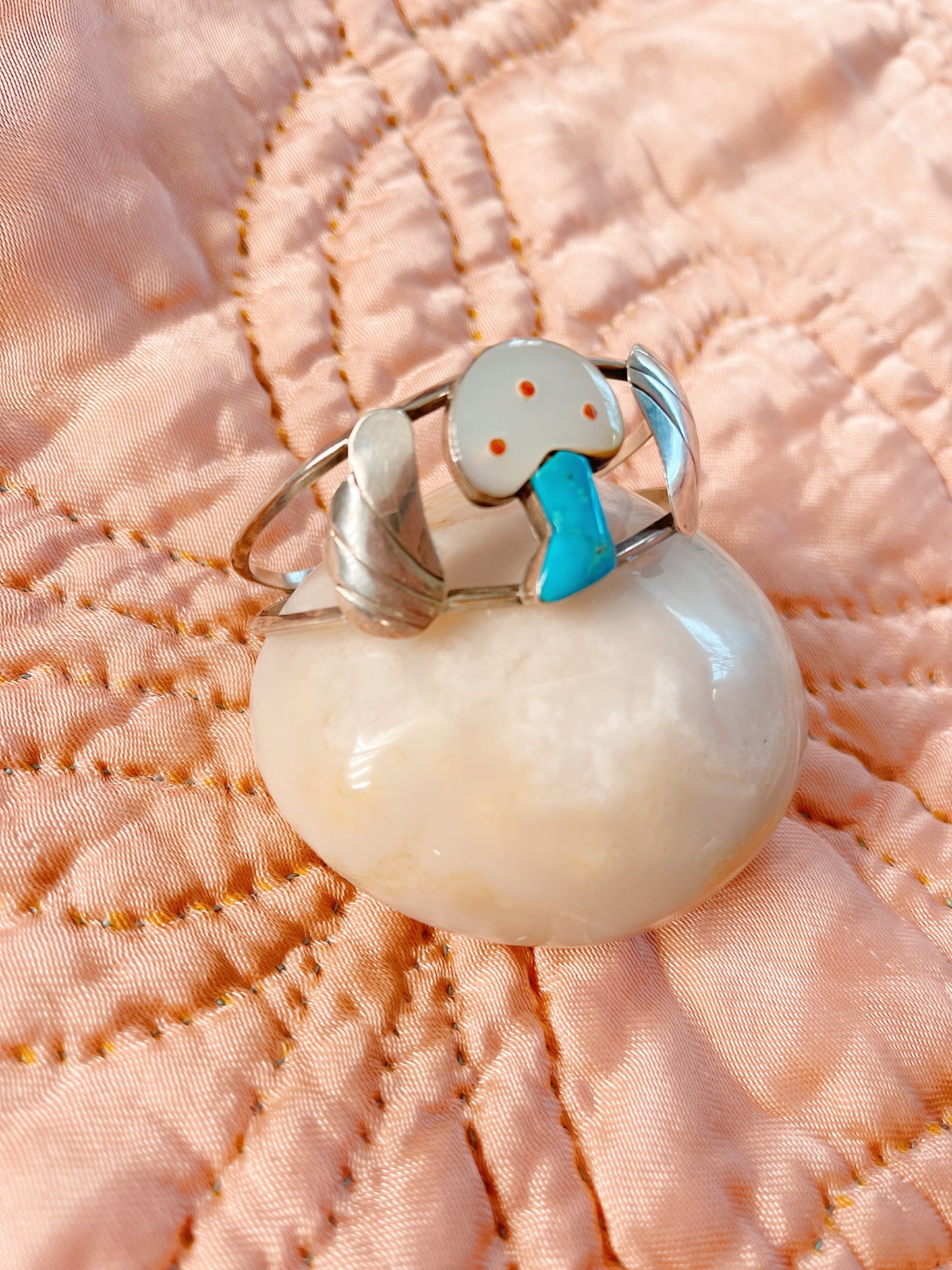 Vintage Zuni Mushroom Cuff Bangle