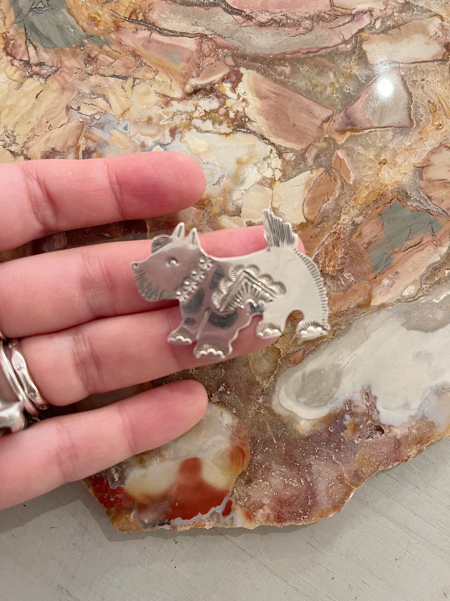 RICK WERITO Navajo Dog Brooch