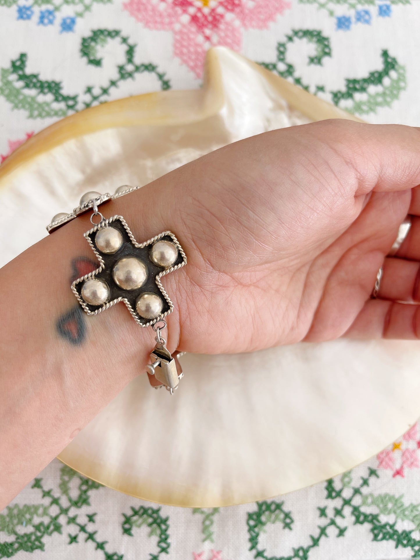 1970’s Silver Four Cross Bracelet.