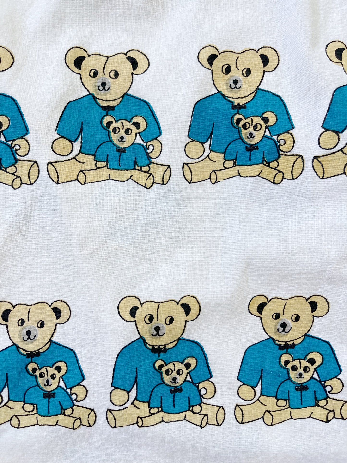 Vintage Bear Printed Unique Long Shirt (Blue)