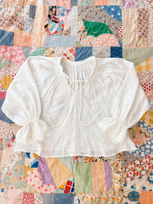 Cotton Frill Comfy Tunic Blouse