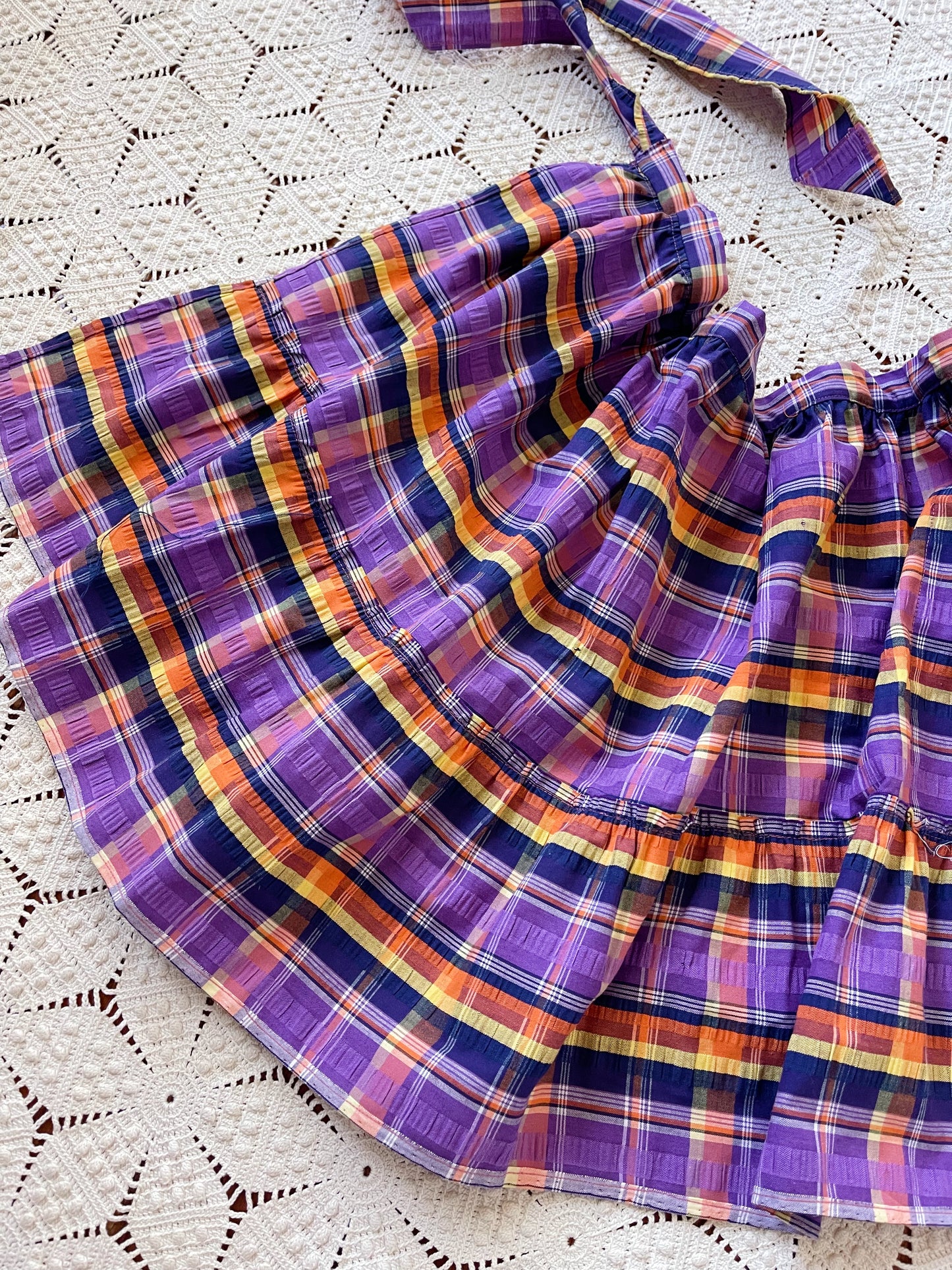 Vintage 1960s Ribbon Parched Apron