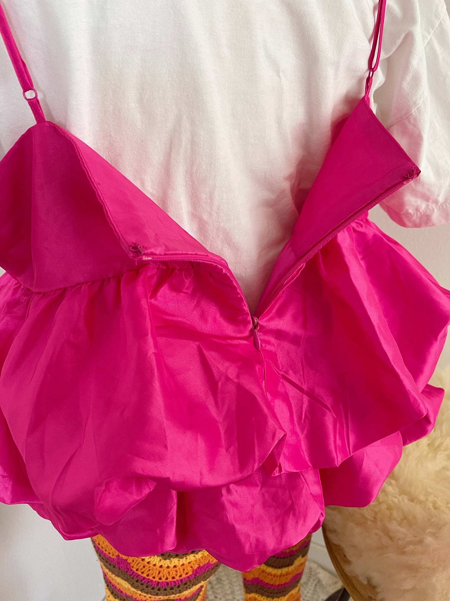 Hot Pink Frill Camisole.