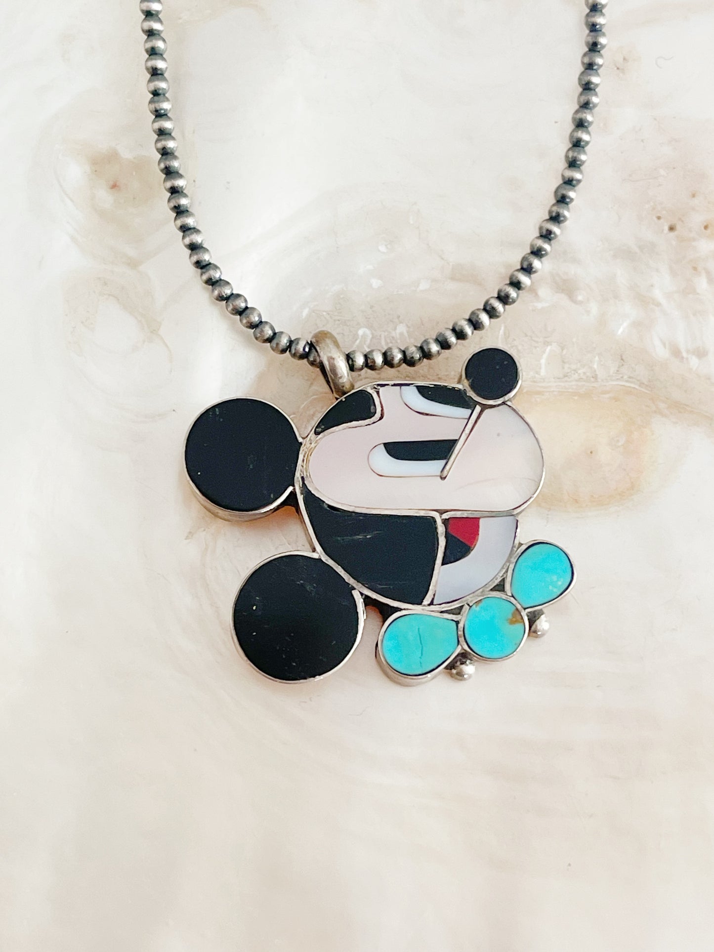 Vintage Zuni Mickey Necklace!