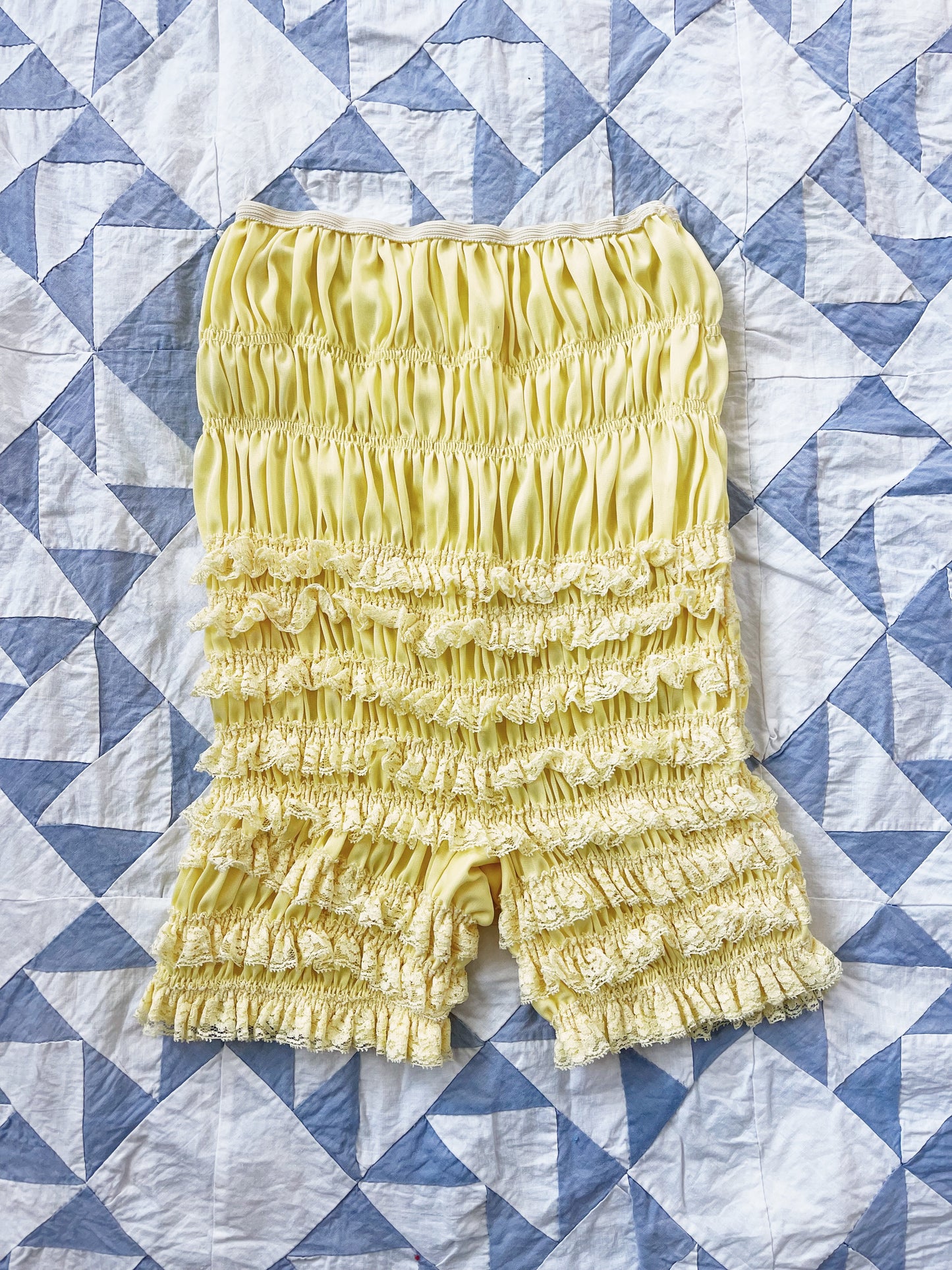 1970s Yellow Cream Frill Bloomers