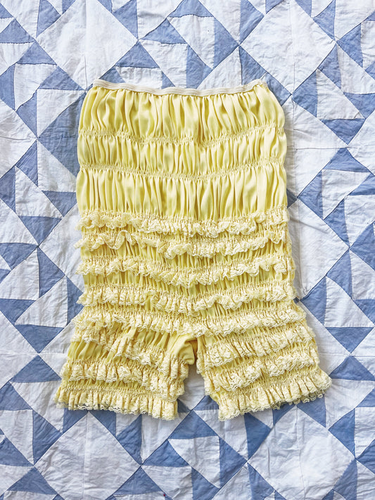 1970s Yellow Cream Frill Bloomers