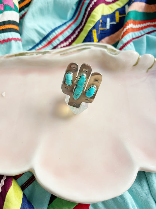 Fred Peters Cactus With Turquoise Ring