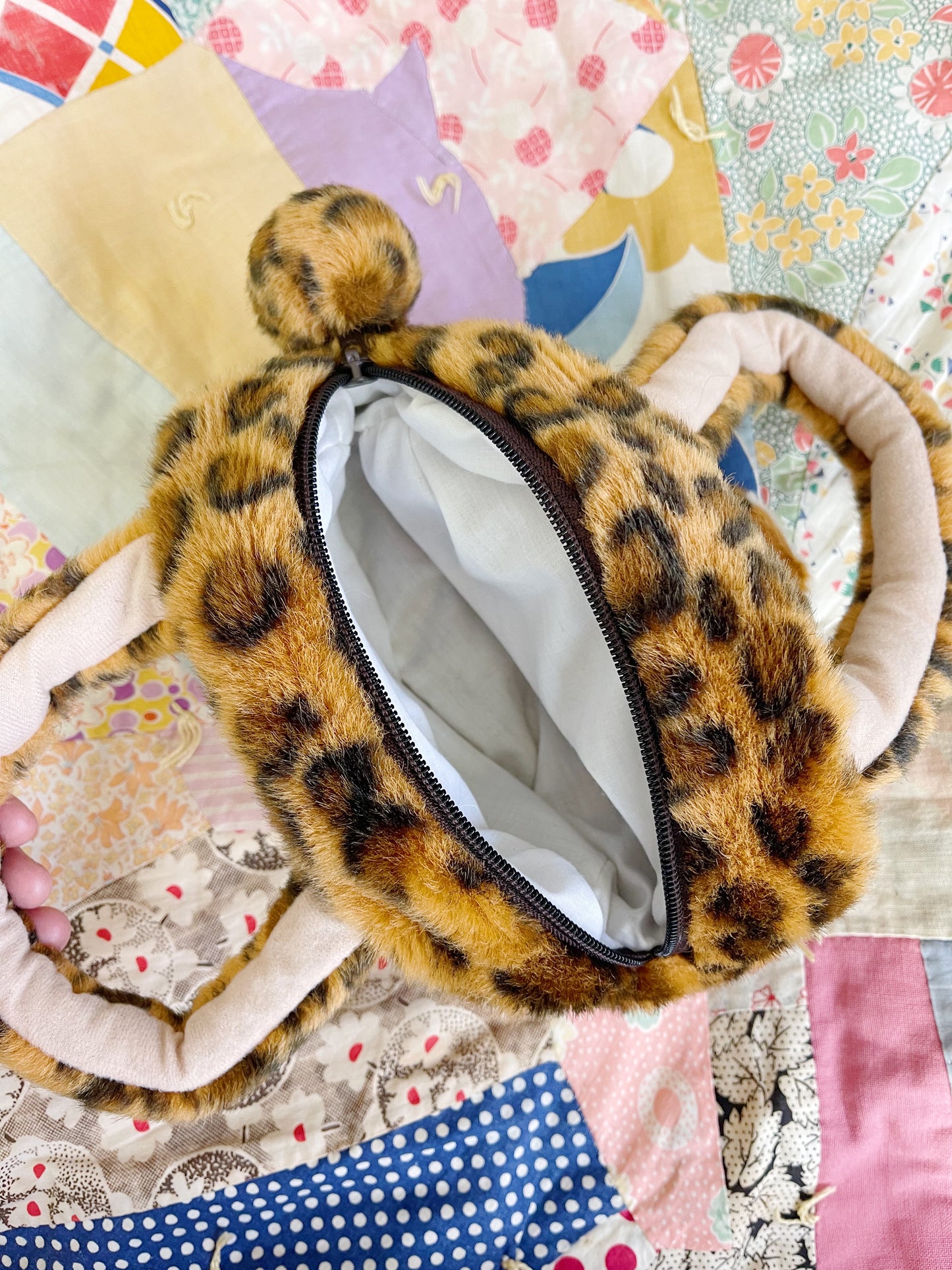 Leopard Plush Hand Bag