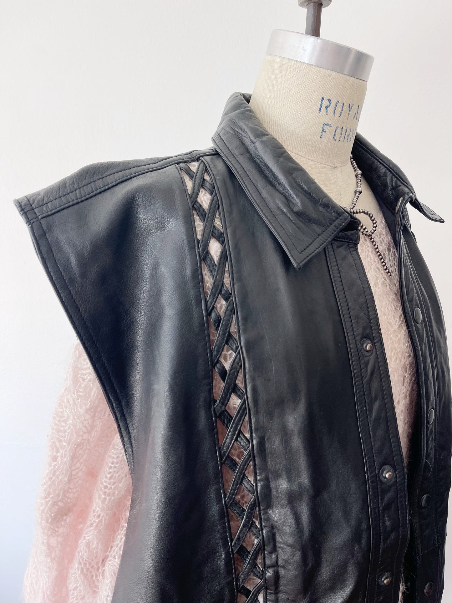 1980s Over Sized Leather Vest