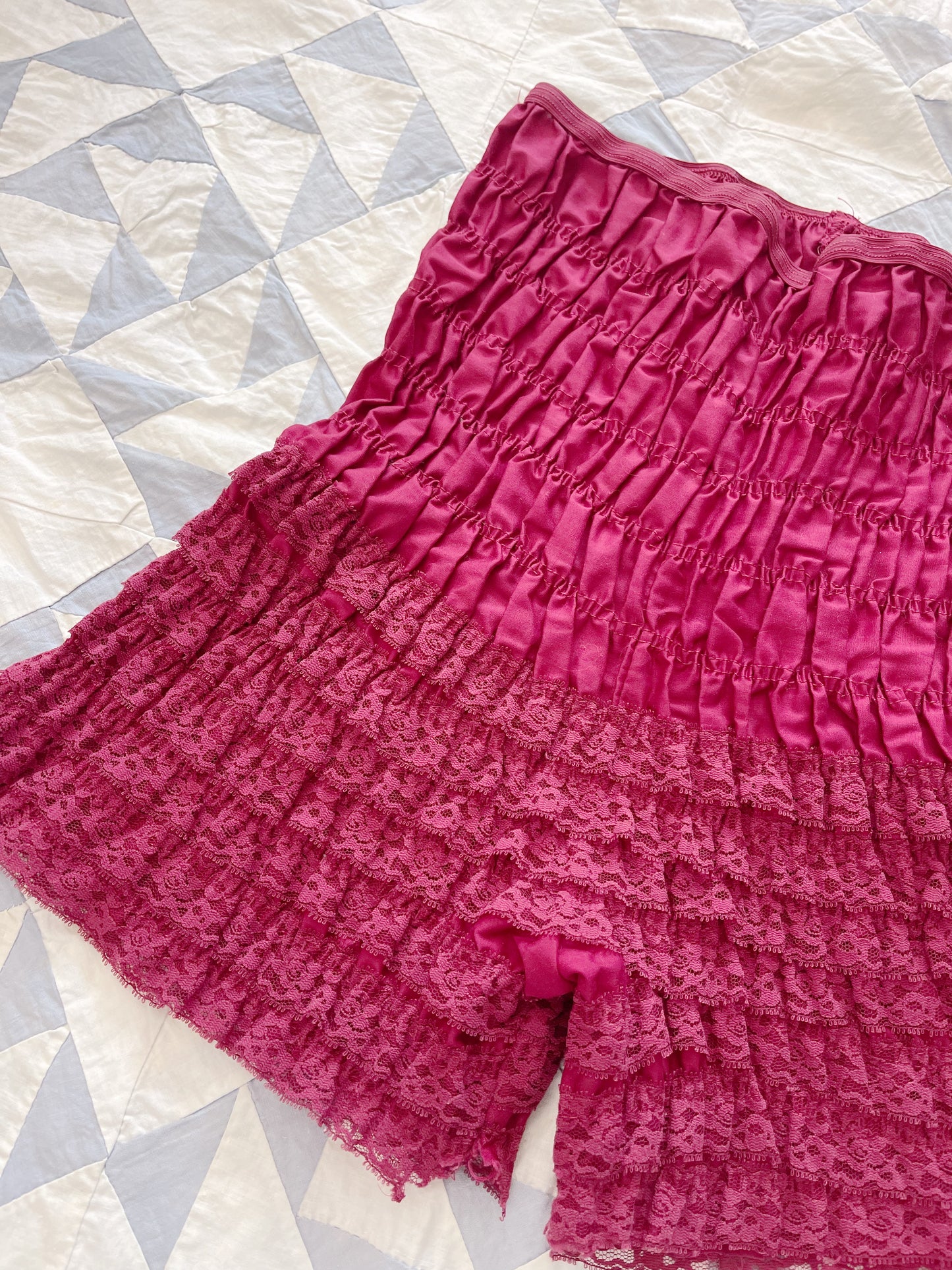 1970s Wine Red Frill Bloomers