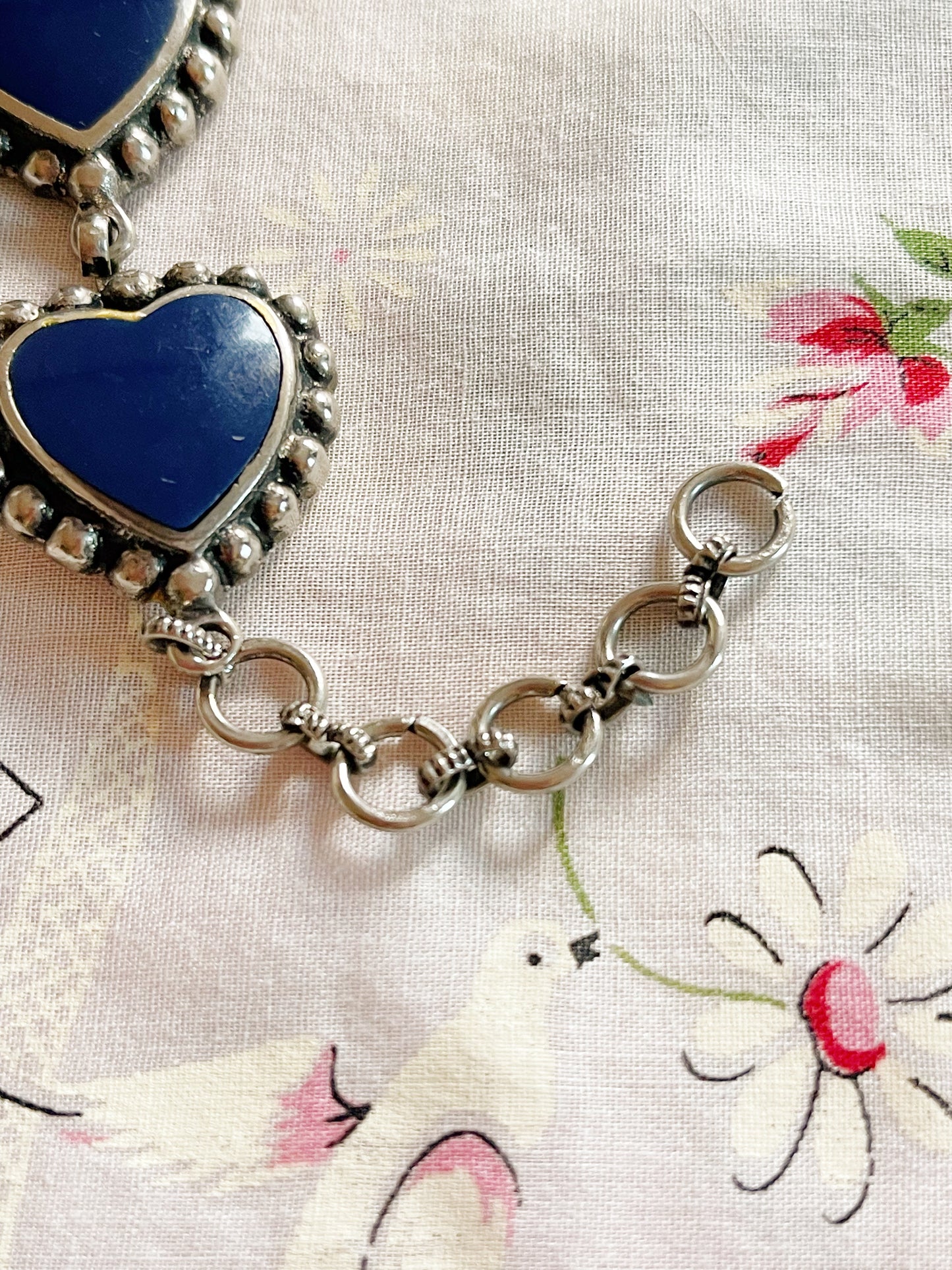 Vintage Enamel Heart Bracelet