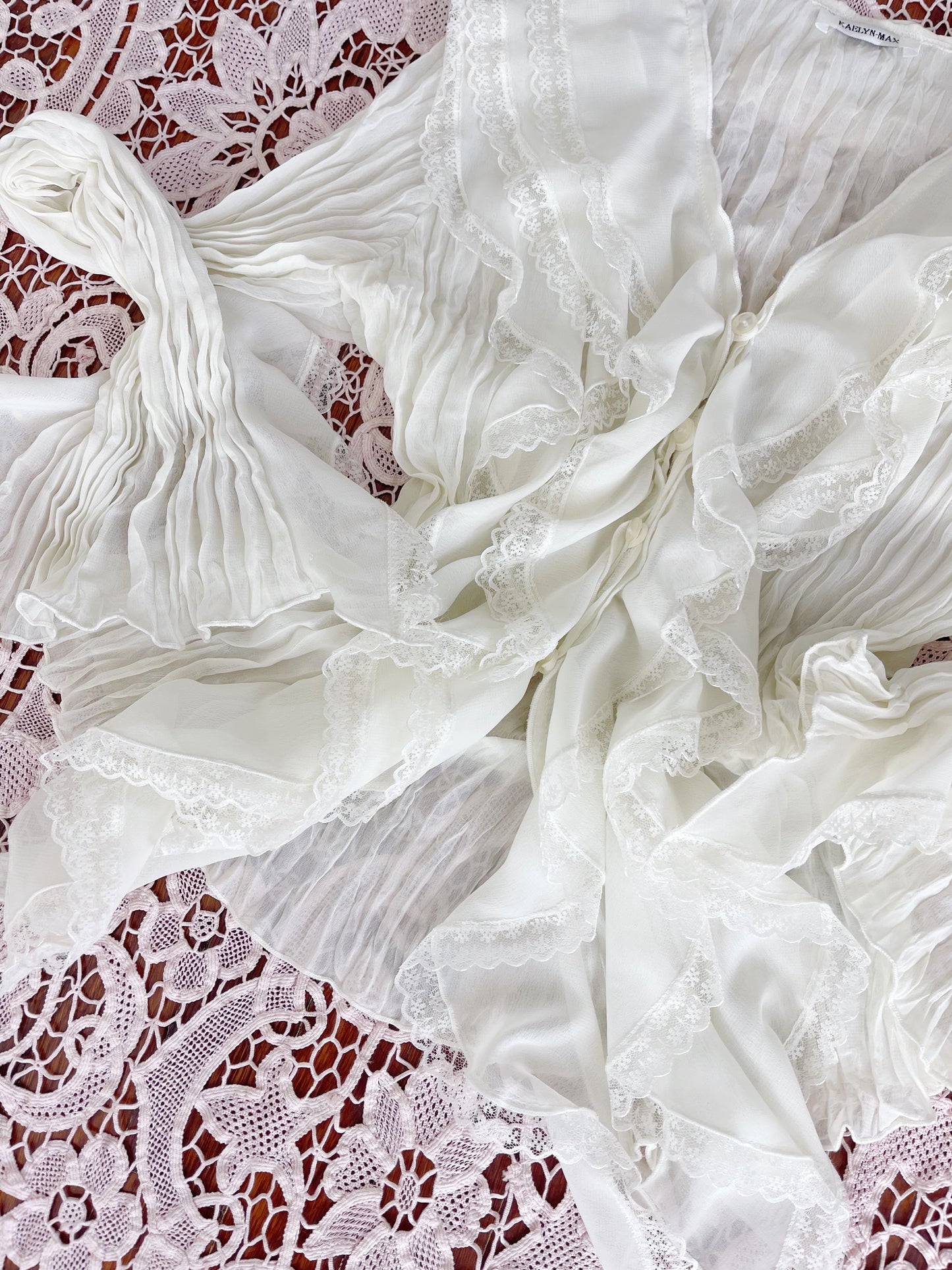 Grill and Lace White Blouse