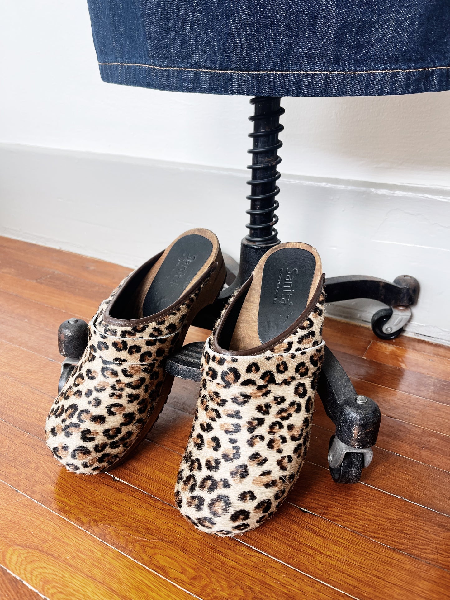 Leopard Unborn Calf Sabot