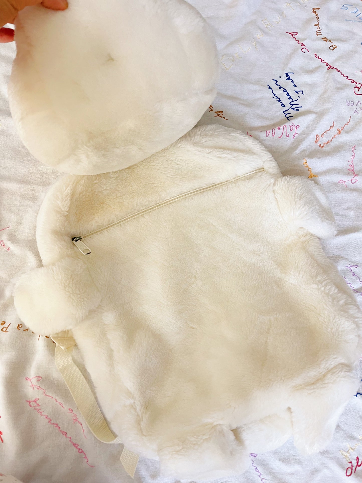 1986s DAYTON White Bear Plush Backpack