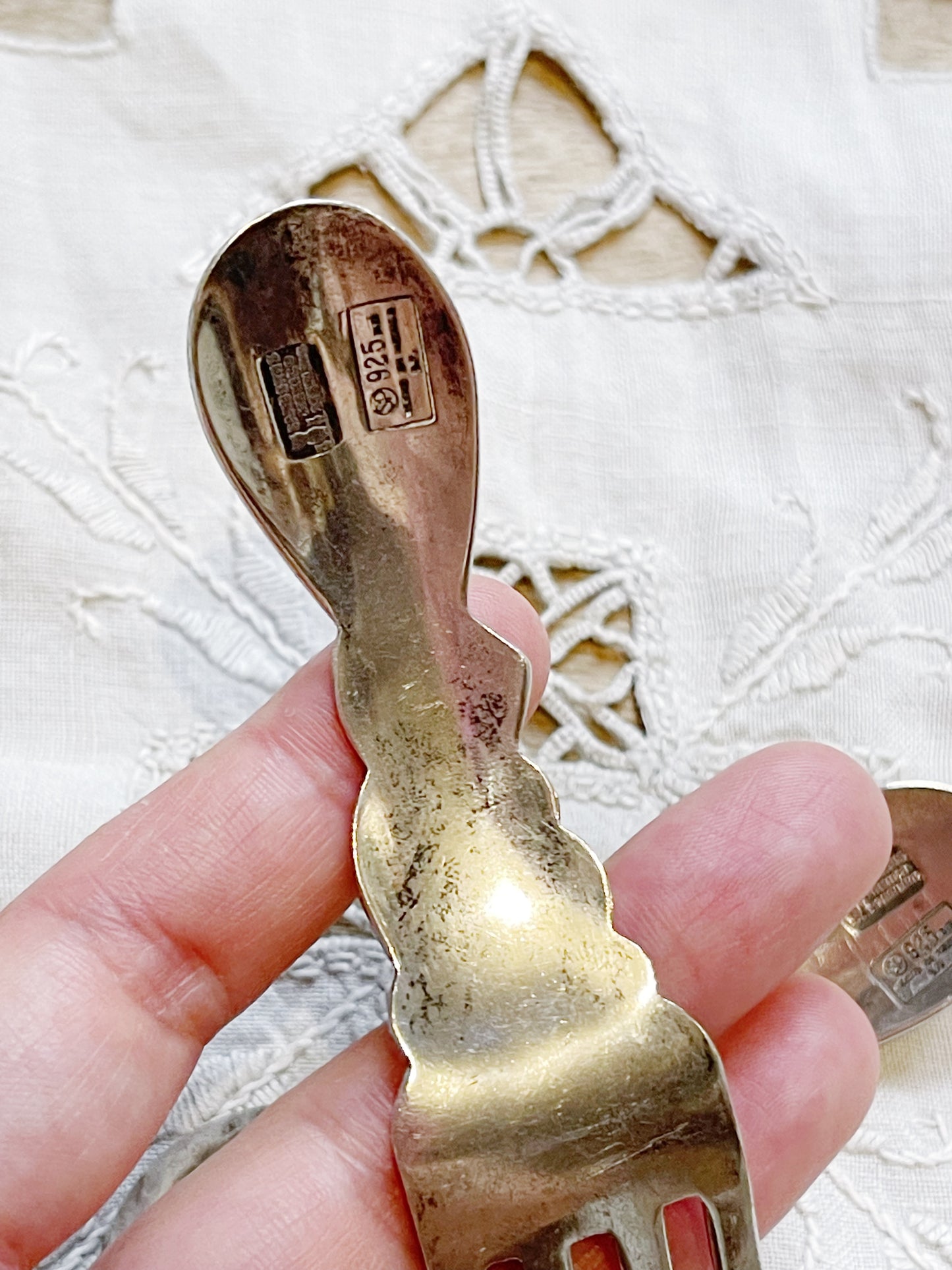 Vintage Rare Mexican Silver Fork and Spoon