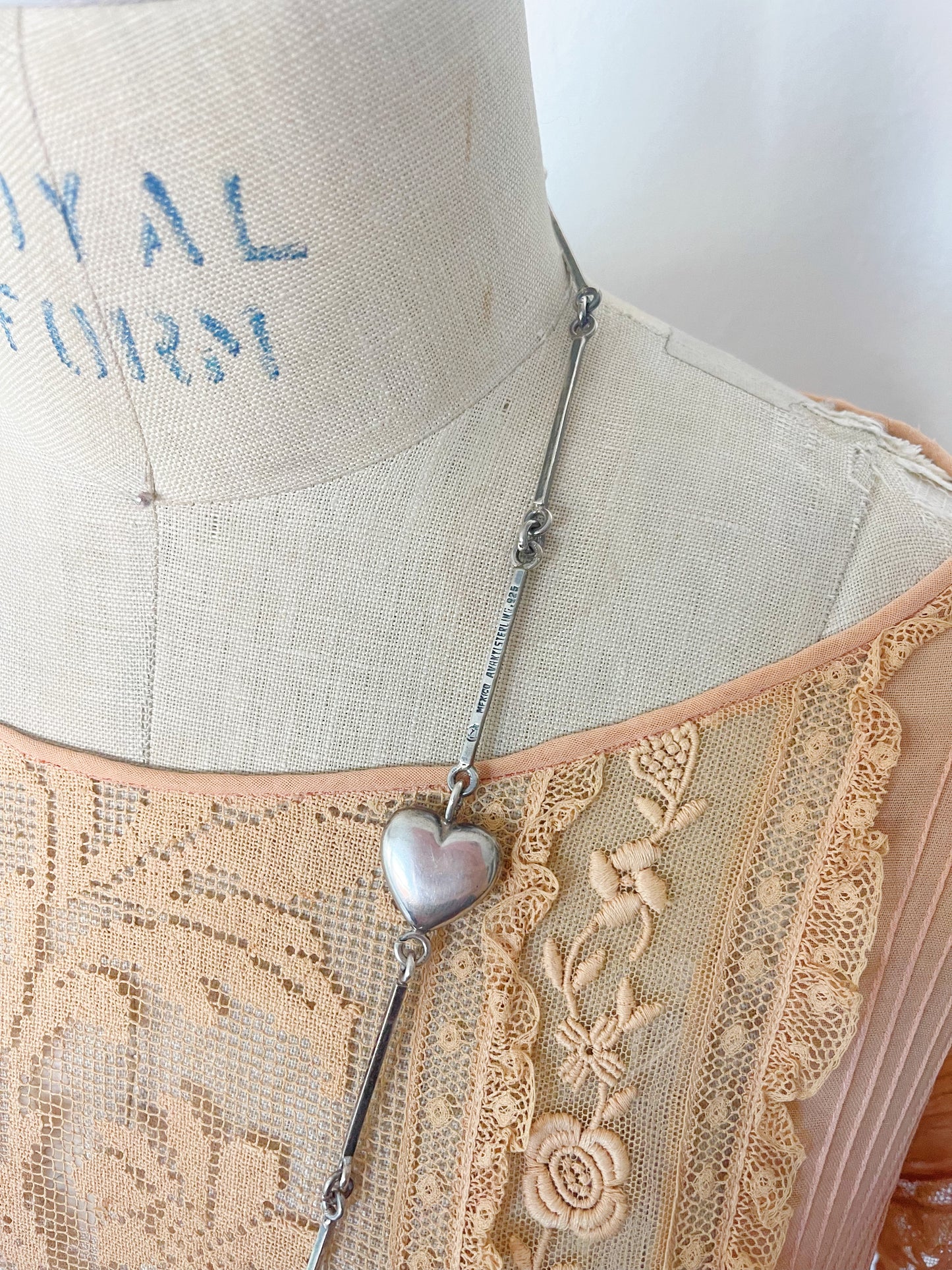 Vintage Avanti Silver Heart Necklace
