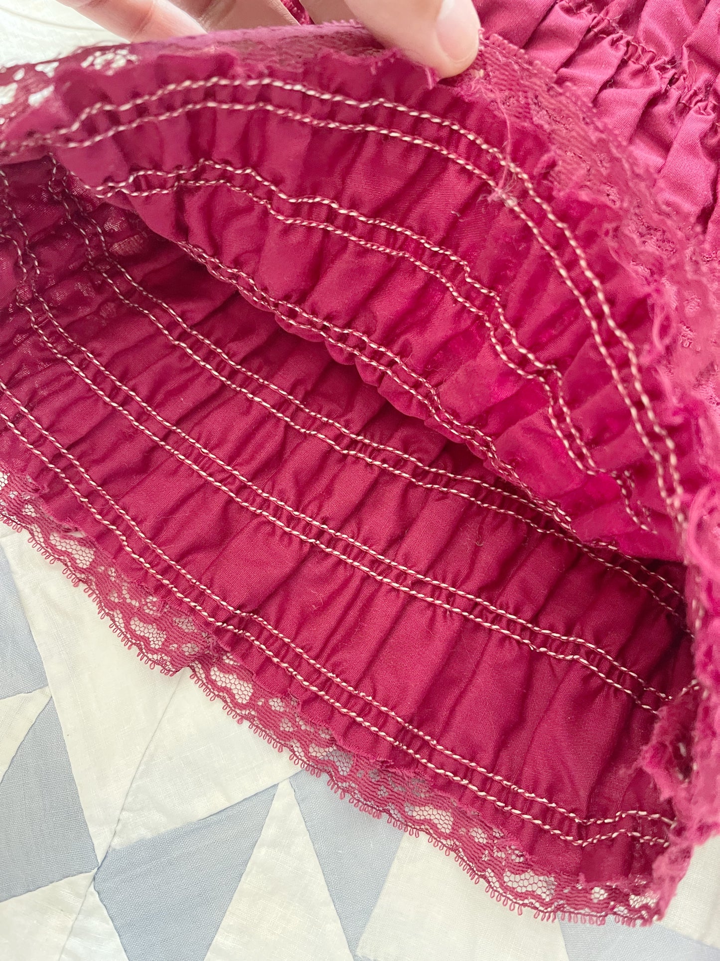 1970s Wine Red Frill Bloomers
