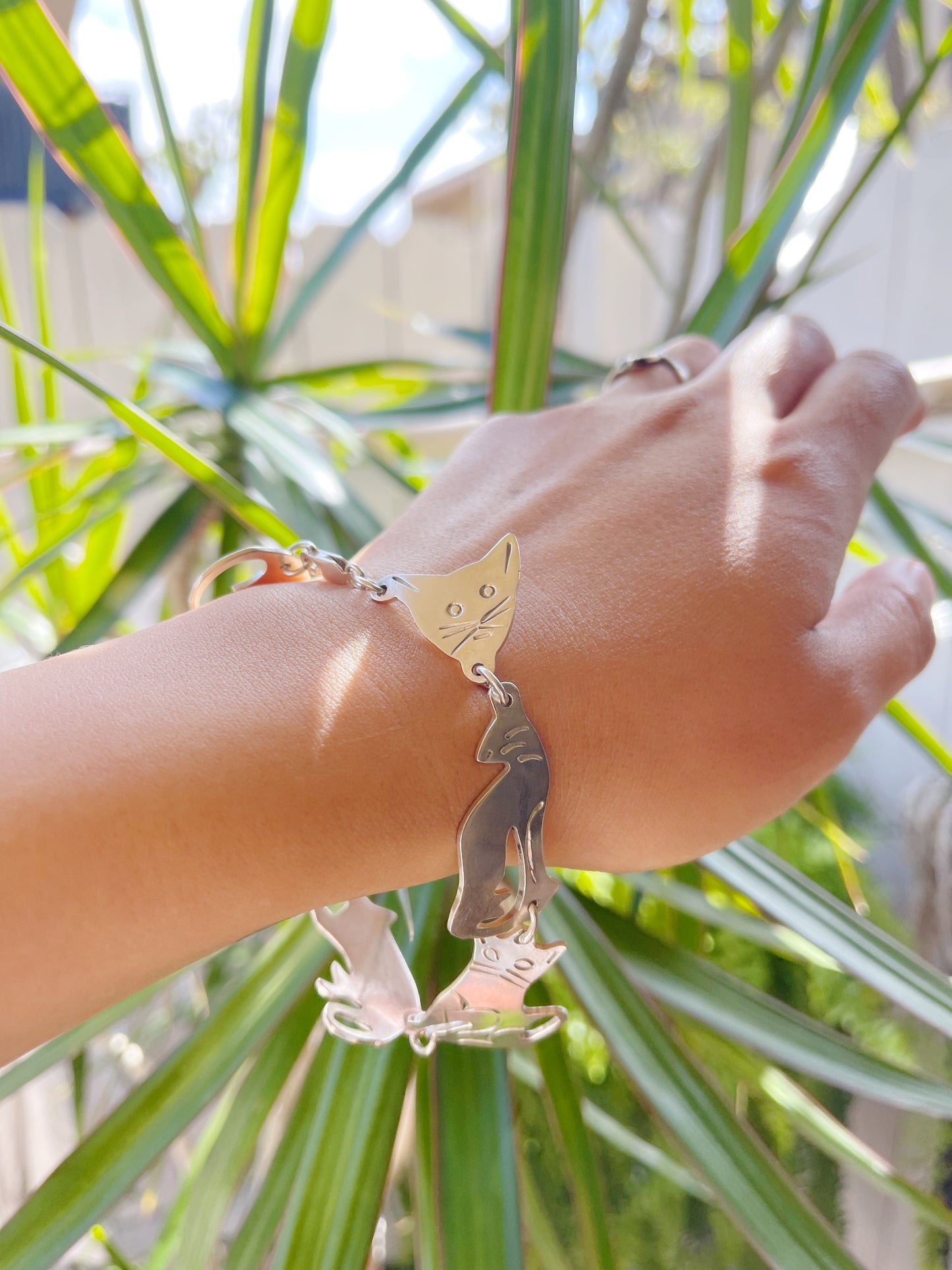 1990‘s Cats Sterling Silver Bracelet.