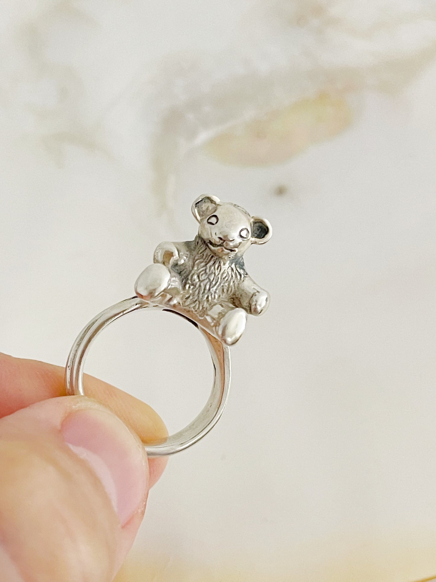 1980’s Sitting Bear Silver Ring.