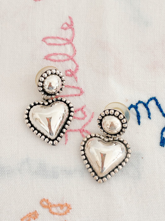Vintage Heart Silver Pierce