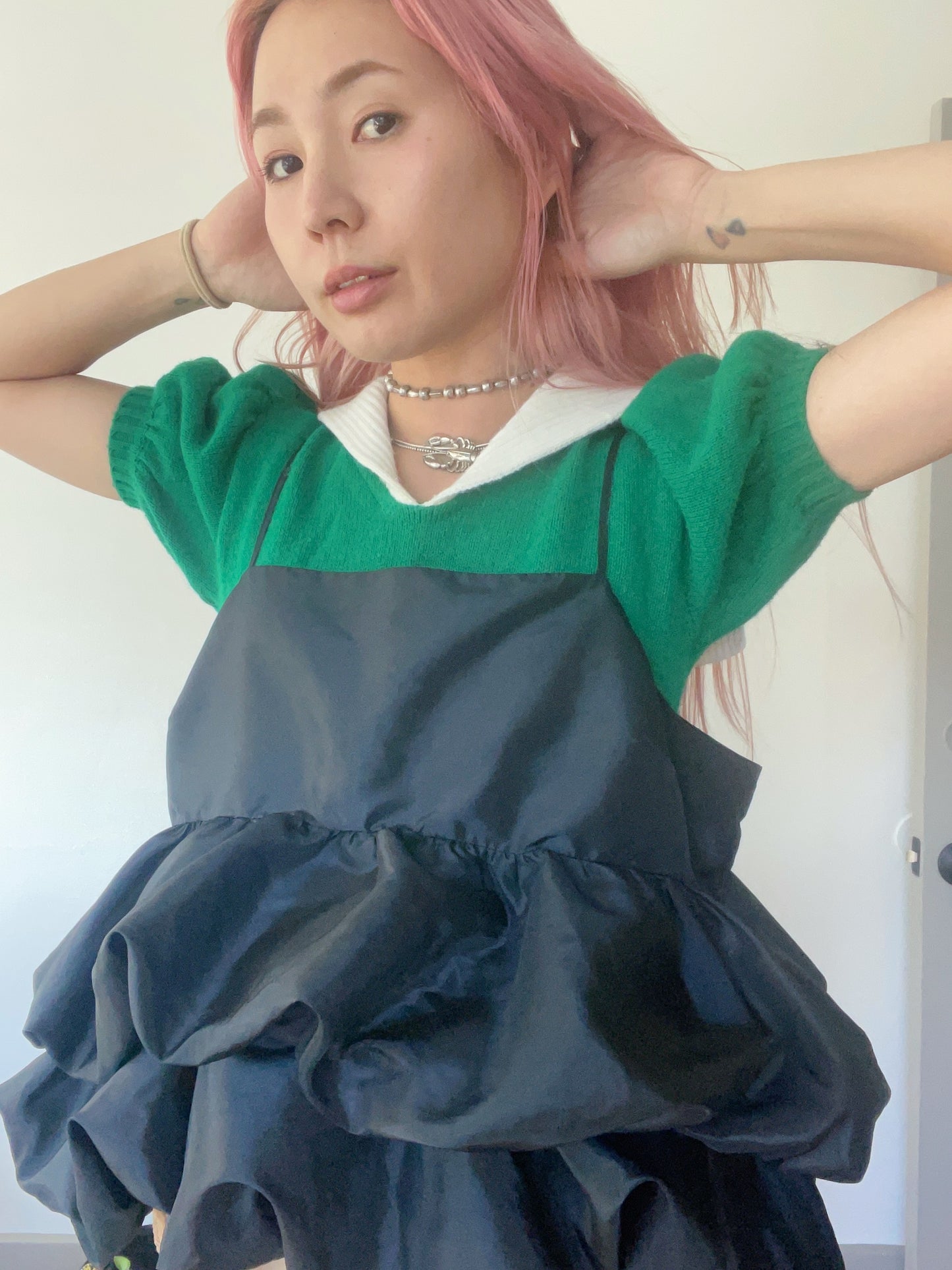 Black Frilled Camisole Tops