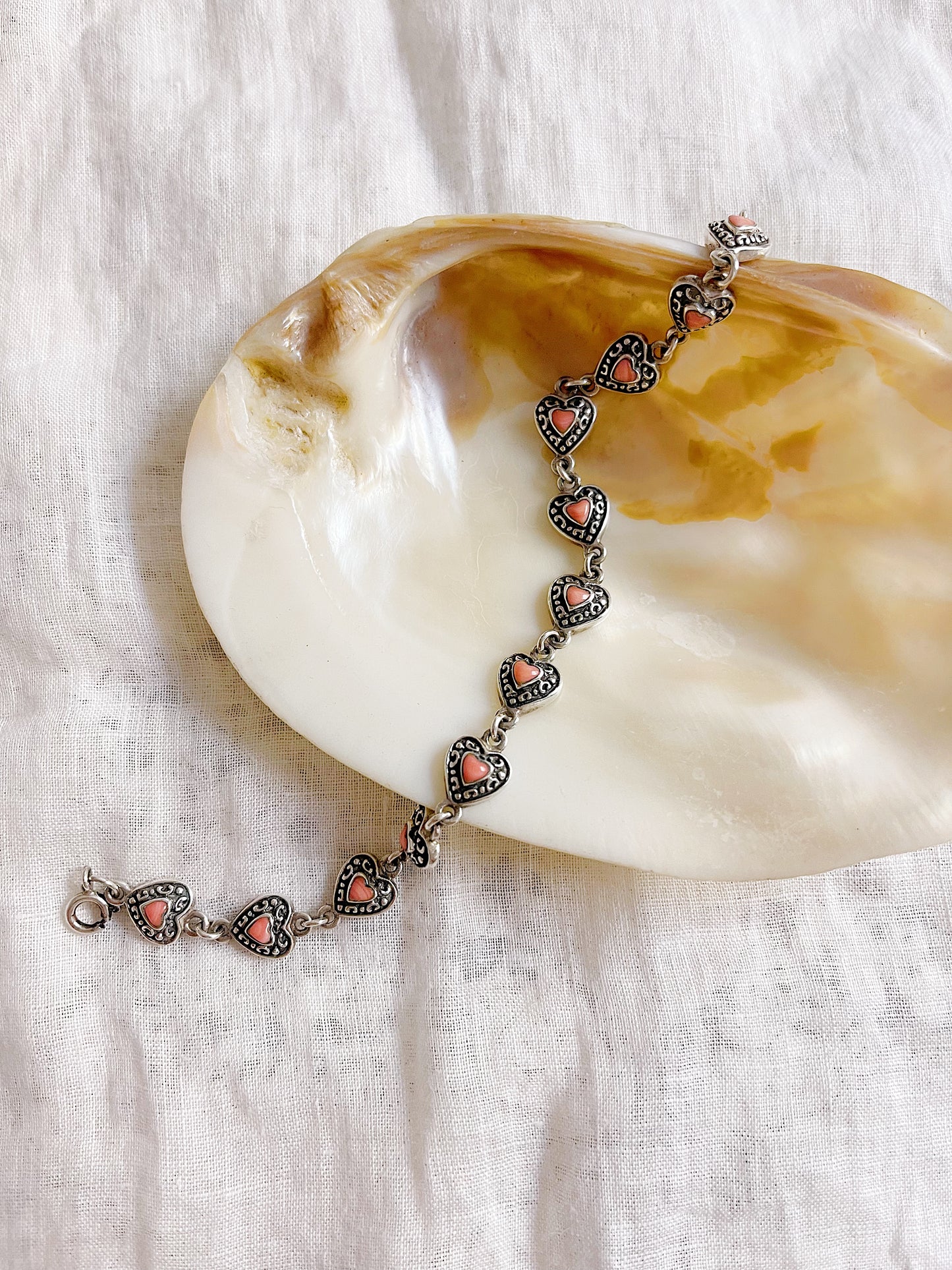 Tiny Heart with Rhodochrosite Bracelet
