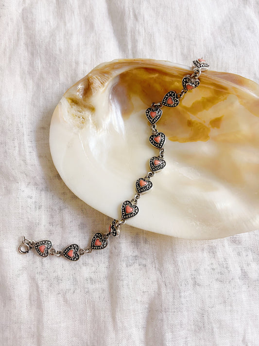 Tiny Heart with Rhodochrosite Bracelet