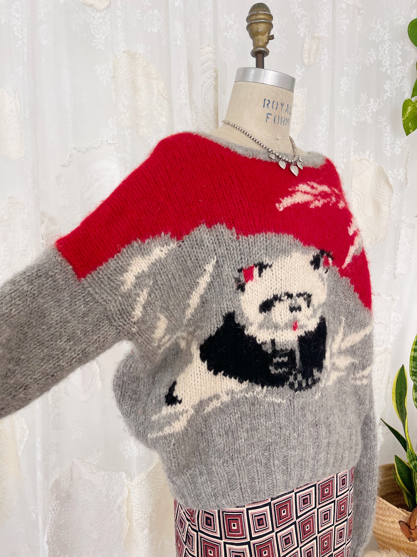 Vintage Wool Panda Sweater