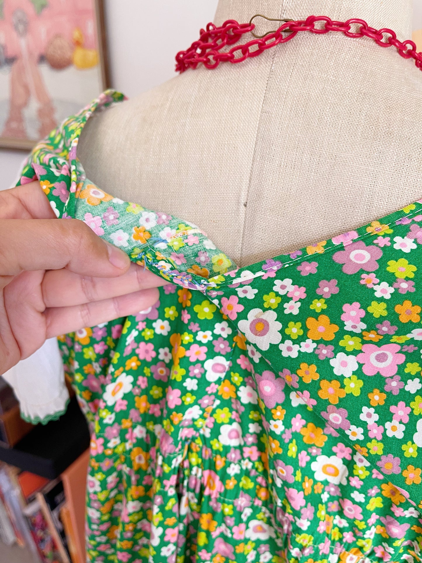 1970‘s Flowered Long Dress.