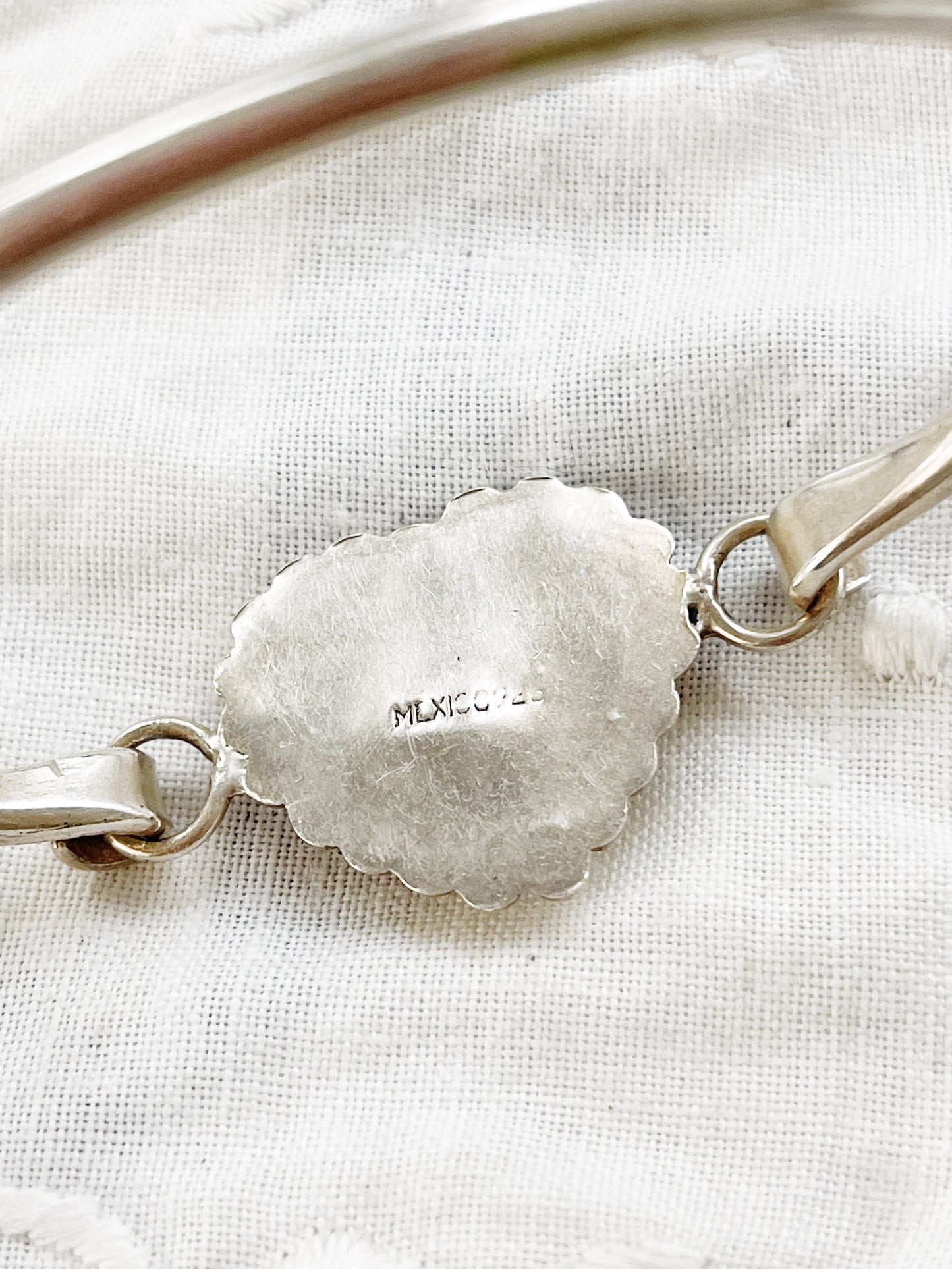 Vintage Mexican Silver Heart Cuff Bangle