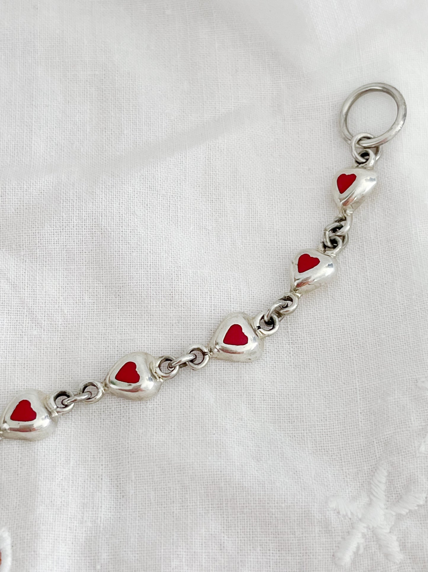 Vintage Tiny Heart Red Jasper Bracelet.