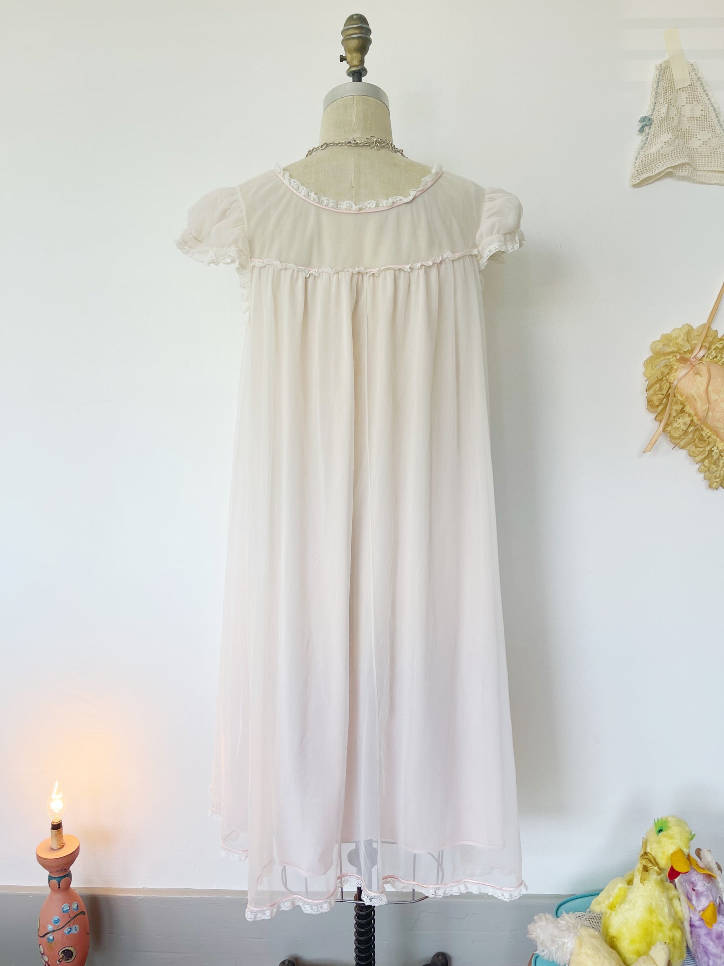 1990s Sheer Baby Pink Babydoll