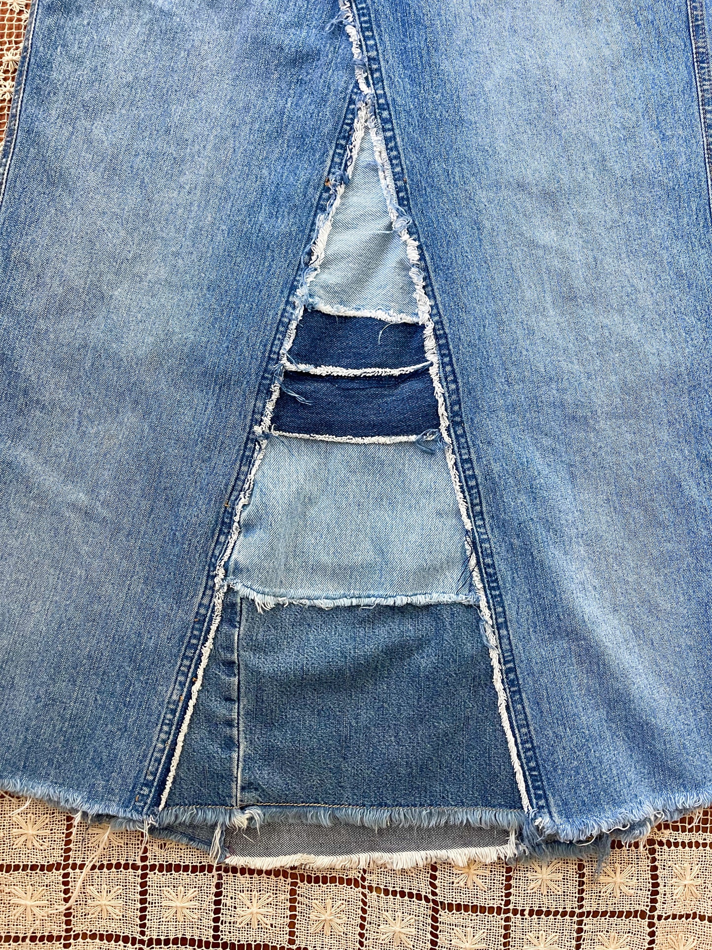 Remake Denim Maxi Skirt