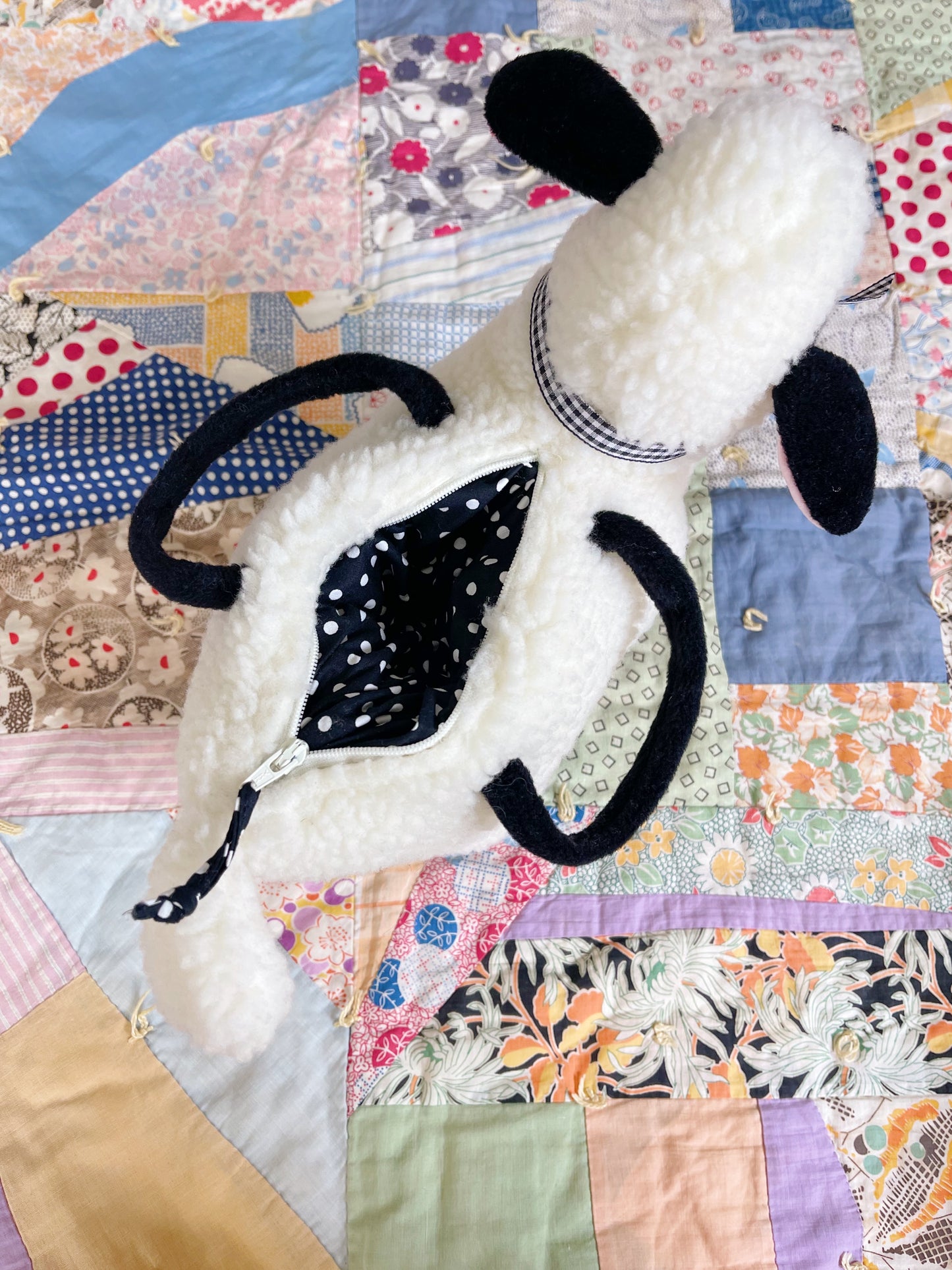 Black Sheep Plush Hand Bag Purse