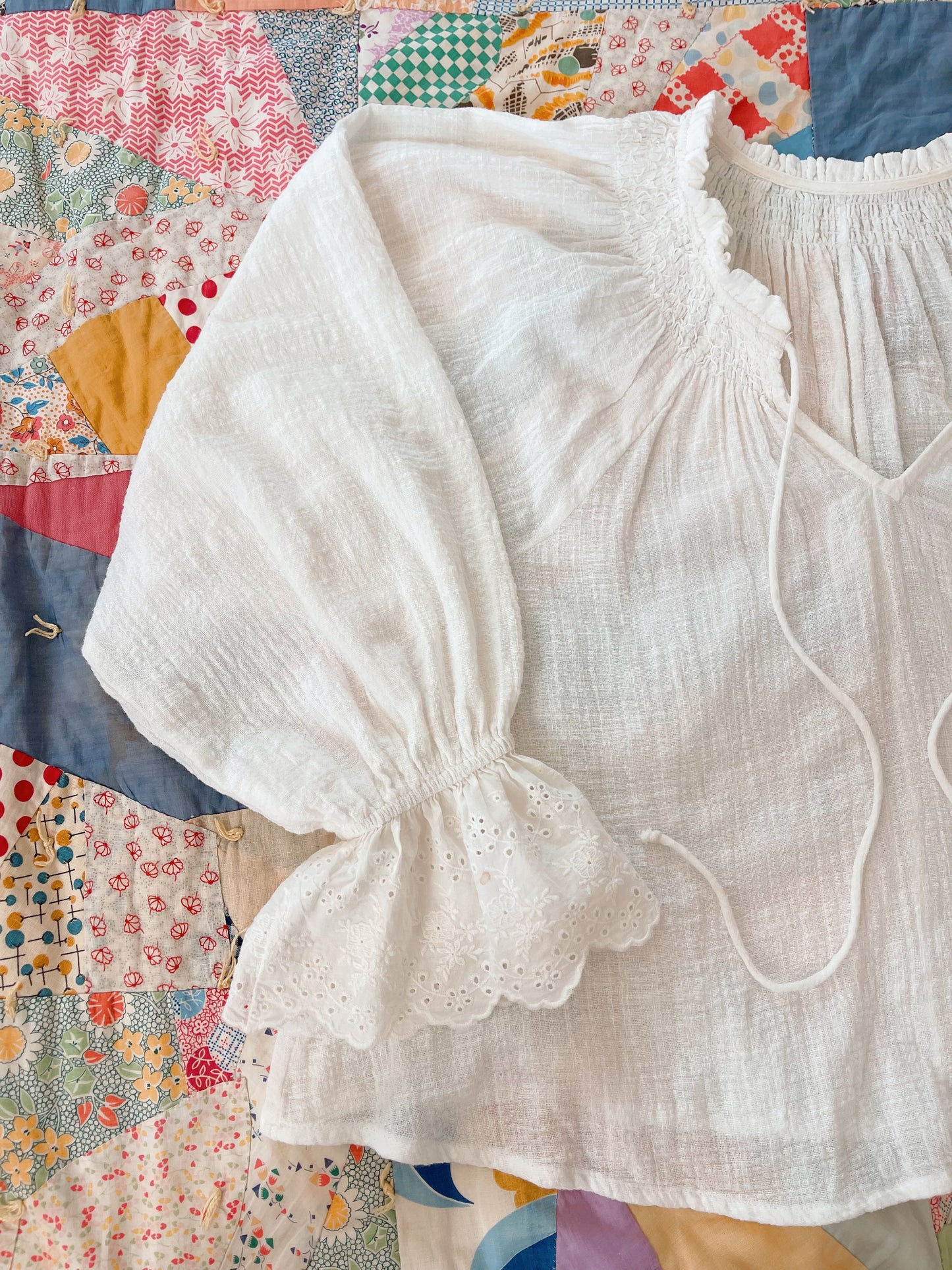 Cotton Frill Comfy Tunic Blouse