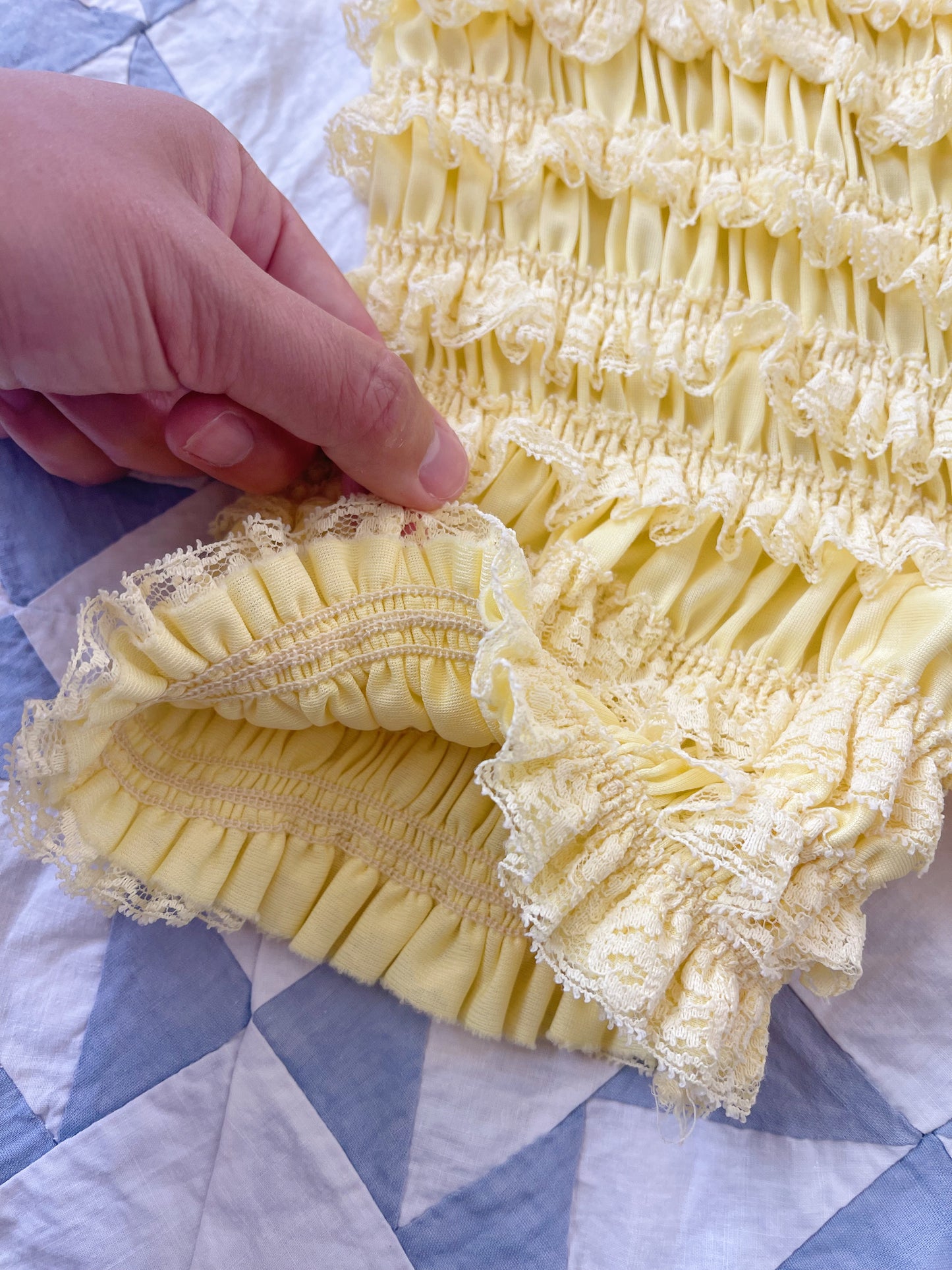 1970s Yellow Cream Frill Bloomers