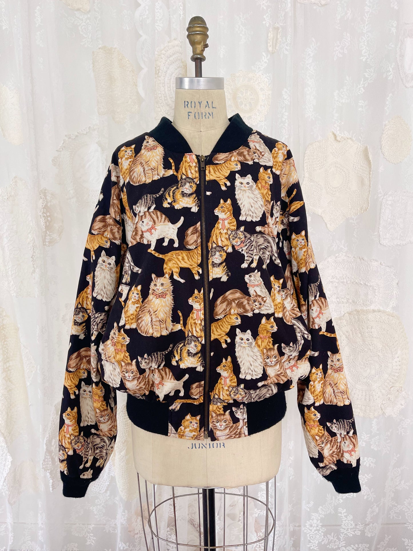 1990s So many Cats Zip Up Jacket