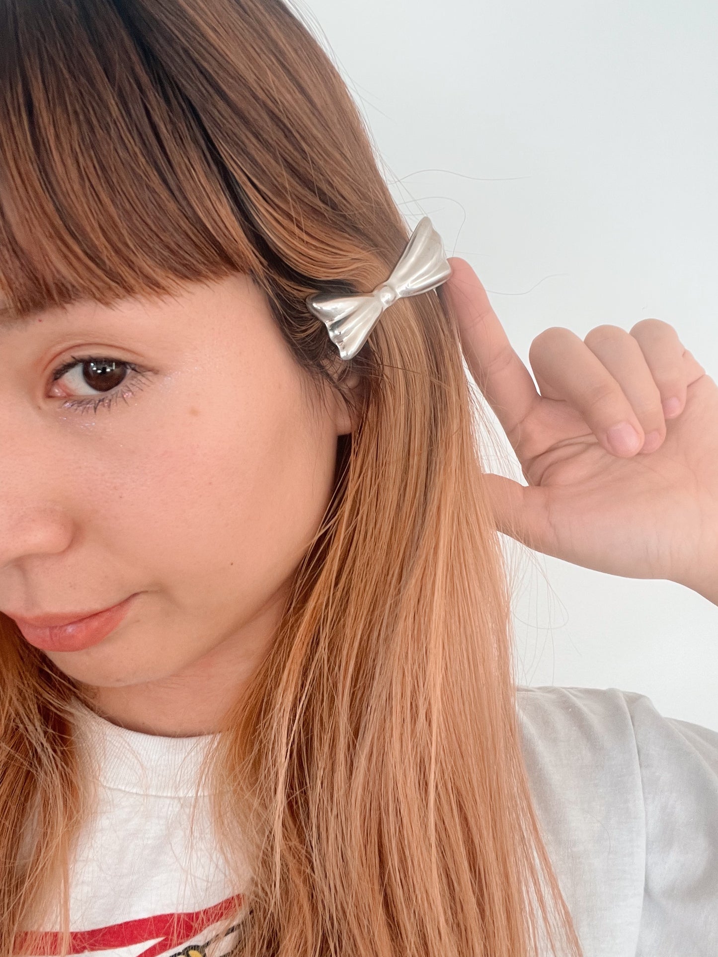 Vintage Silver Ribbon Hair Pin.