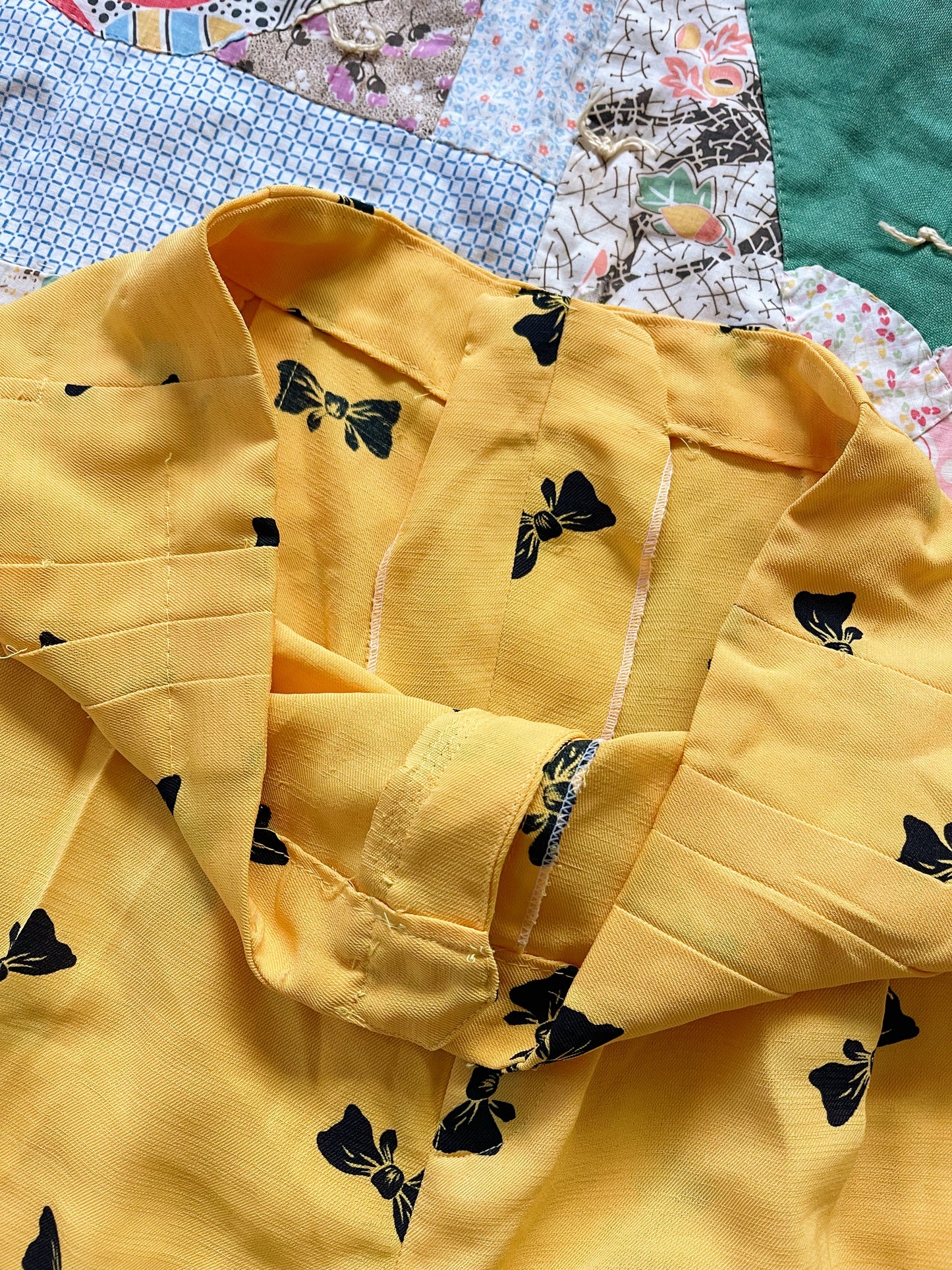 1980s Ribbon Printed Pants