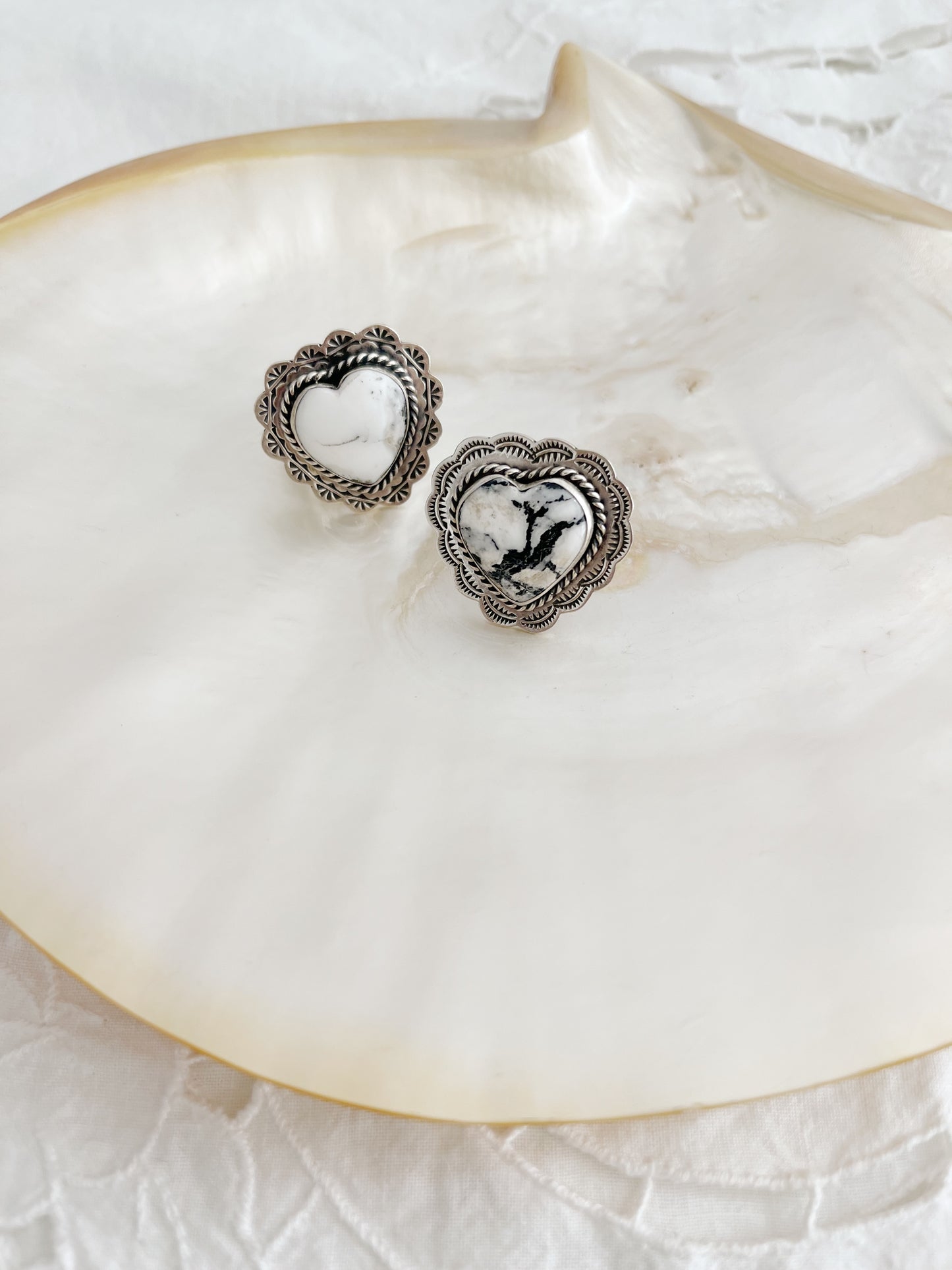 Arnold Goodluck White Buffalo Heart Ring.