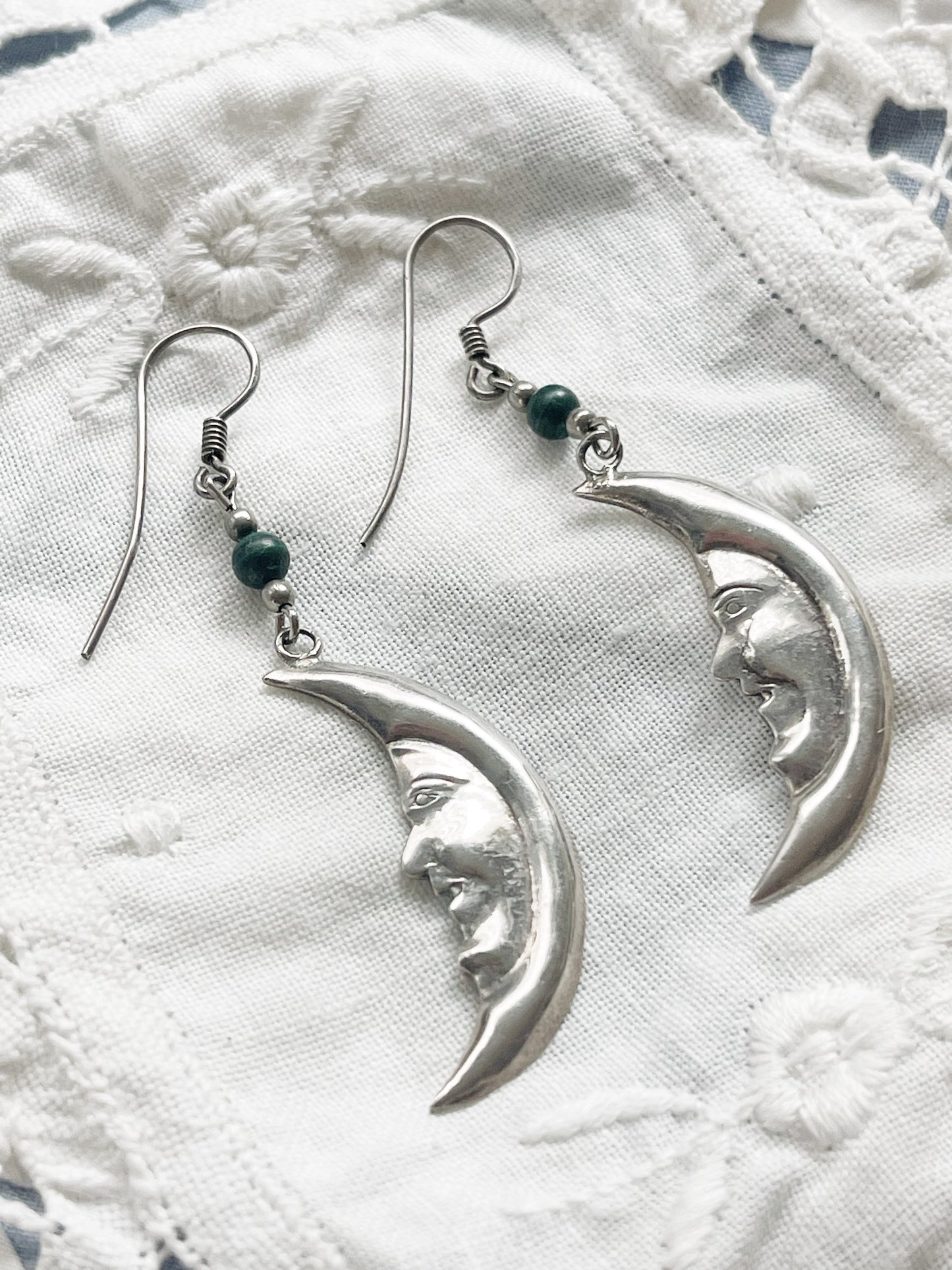 Vintage Crescent Moon Silver 925 Pierce