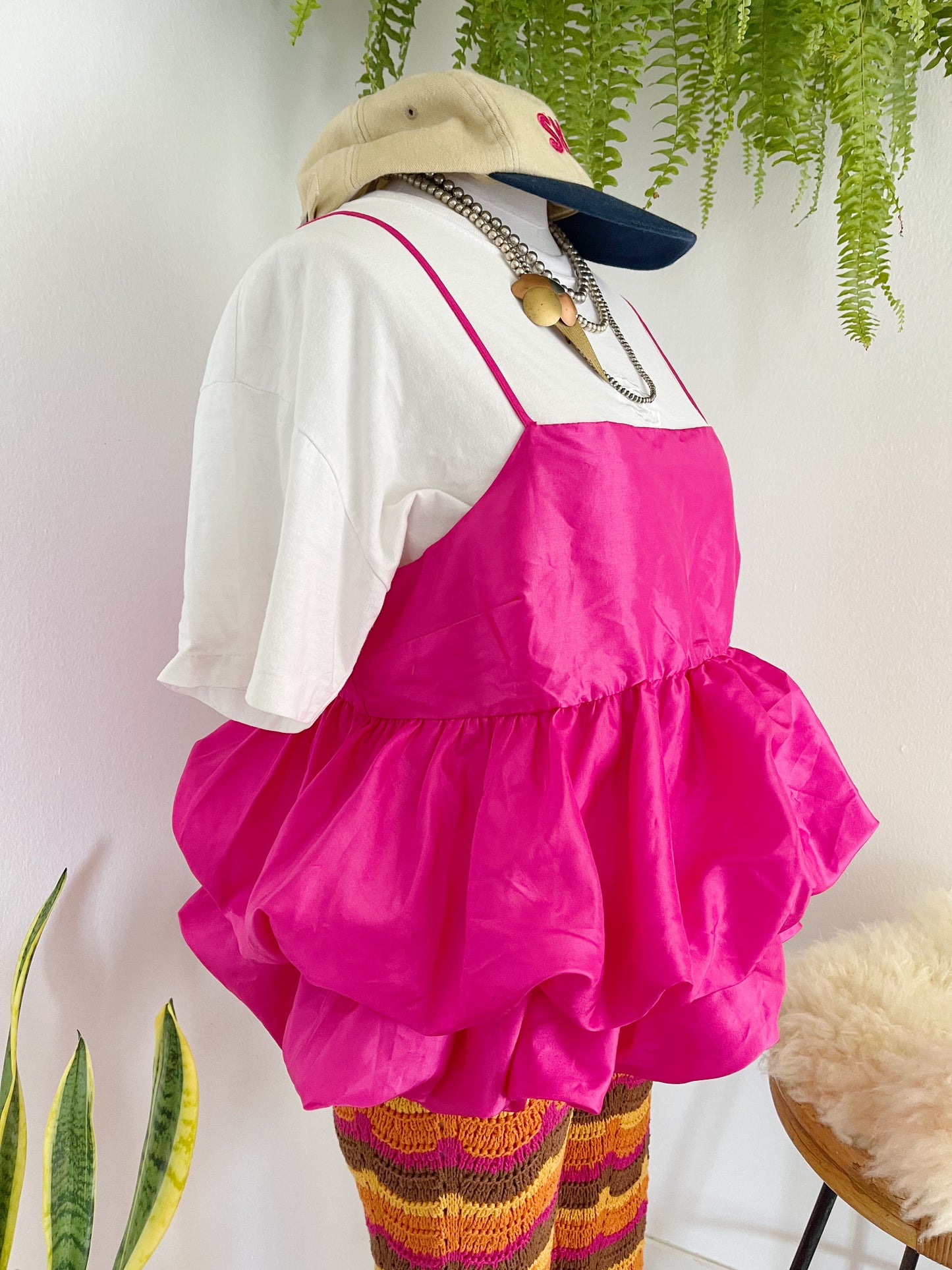 Hot Pink Frill Camisole.